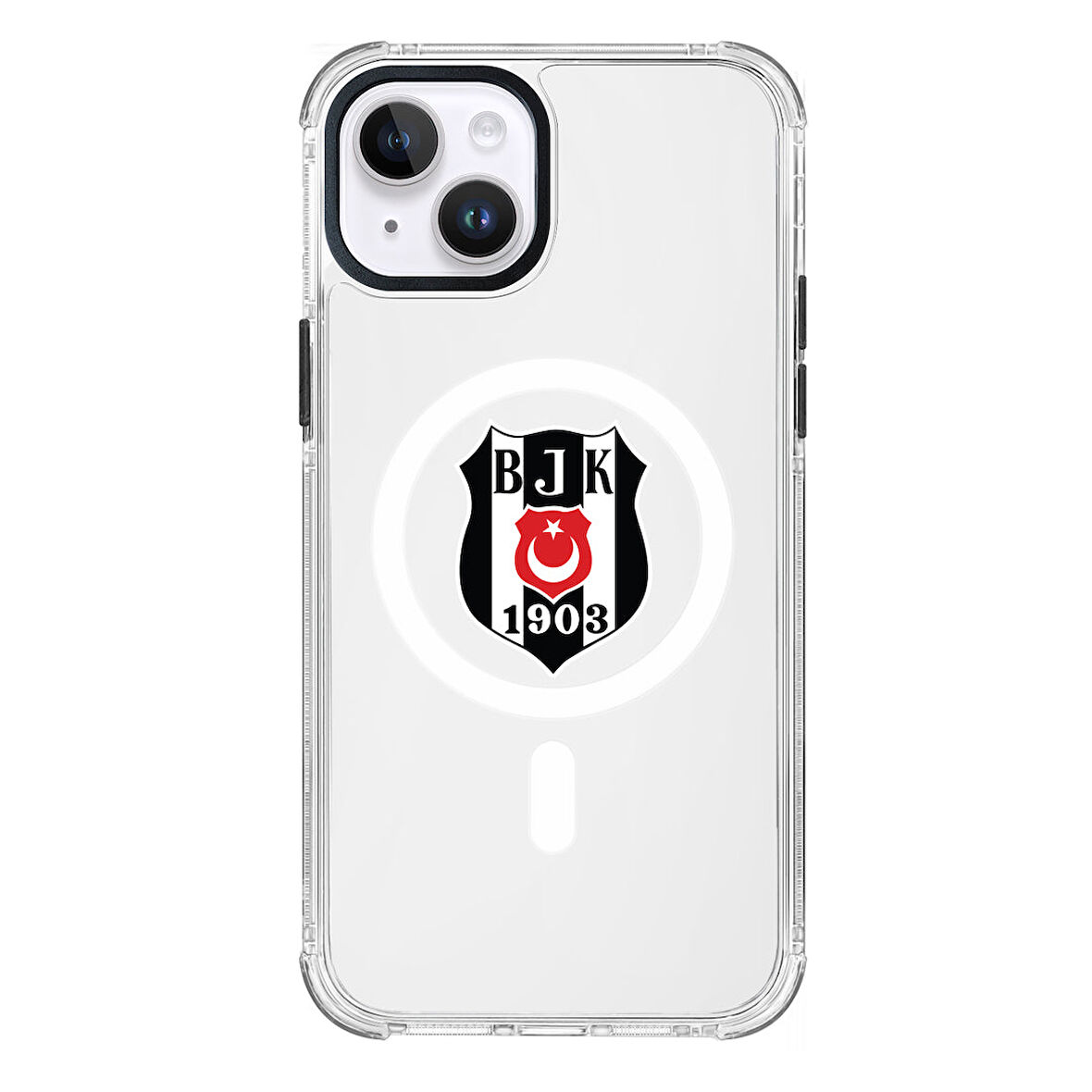 iPhone 14 Beşiktaş Magsafe Logo Şeffaf Telefon Kılıfı