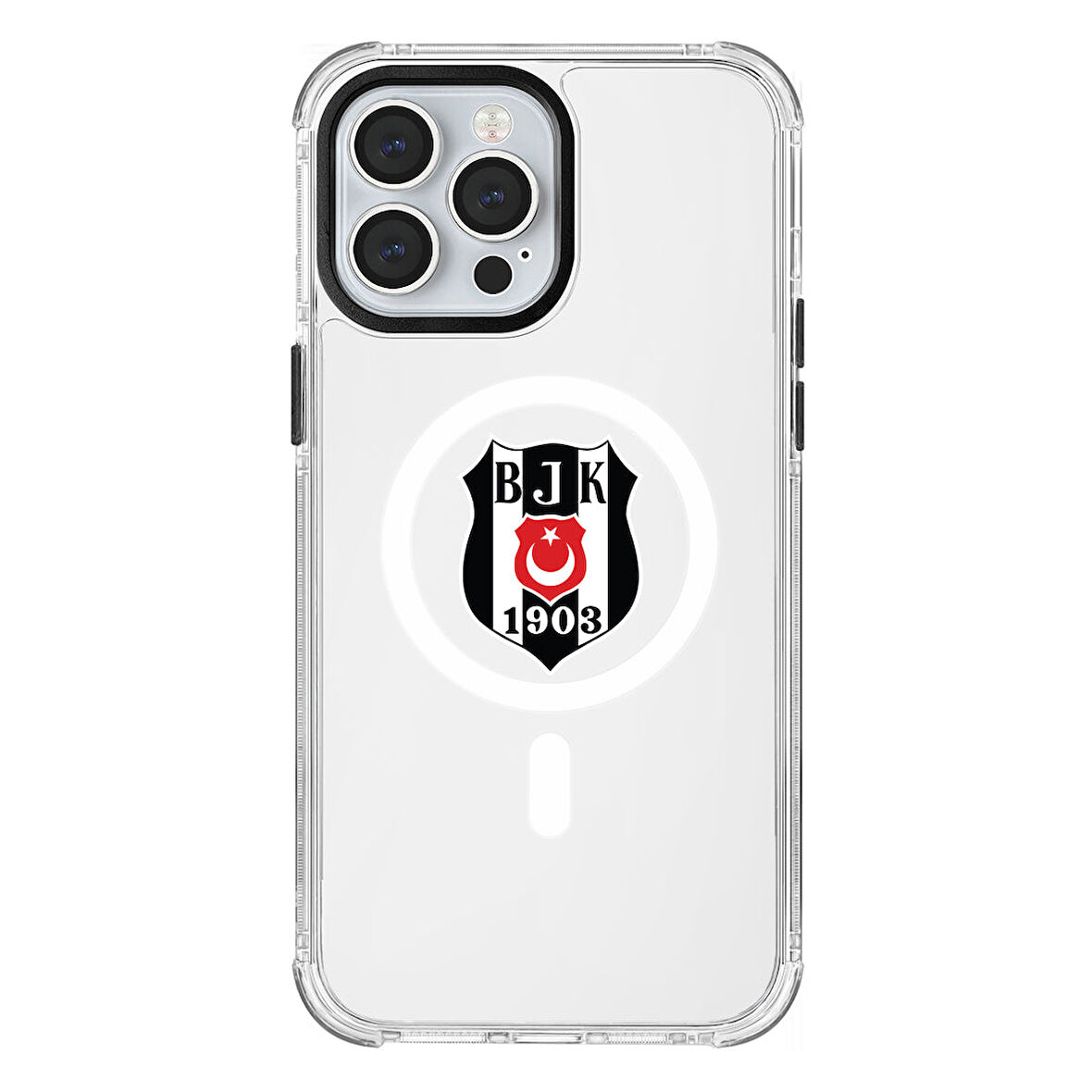 iPhone 13 Pro Max Beşiktaş Magsafe Logo Şeffaf Telefon Kılıfı