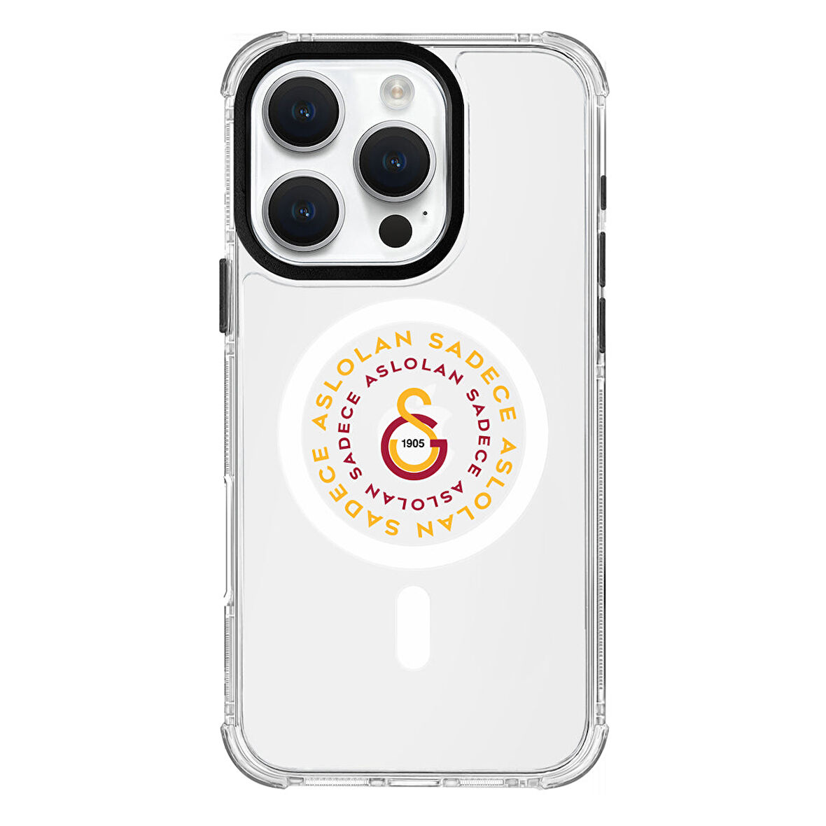 iPhone 16 Pro Galatasaray Magsafe Aslolan Şeffaf Telefon Kılıfı