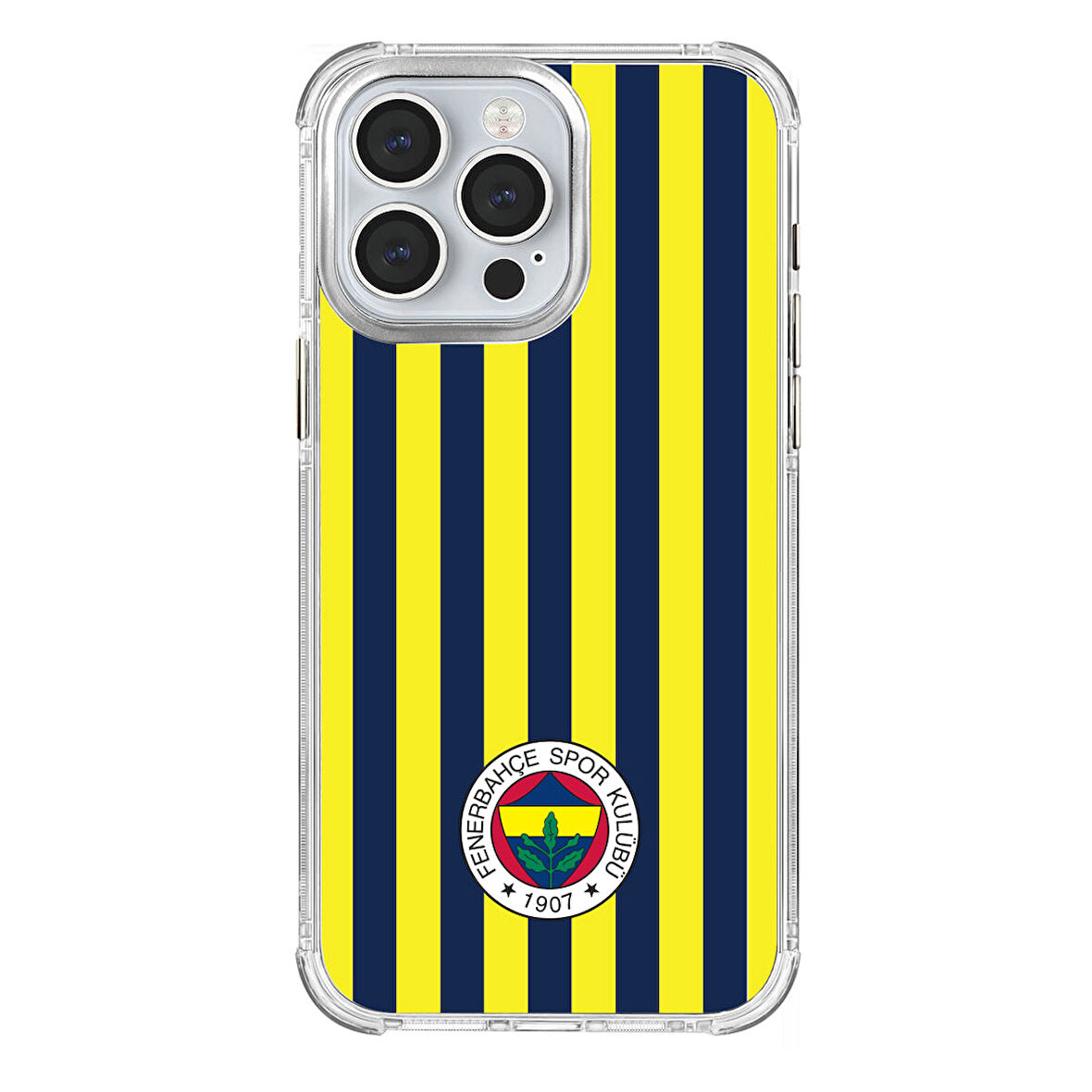 iPhone 15 Pro Max Fenerbahçe Çubuklu Şeffaf Telefon Kılıfı