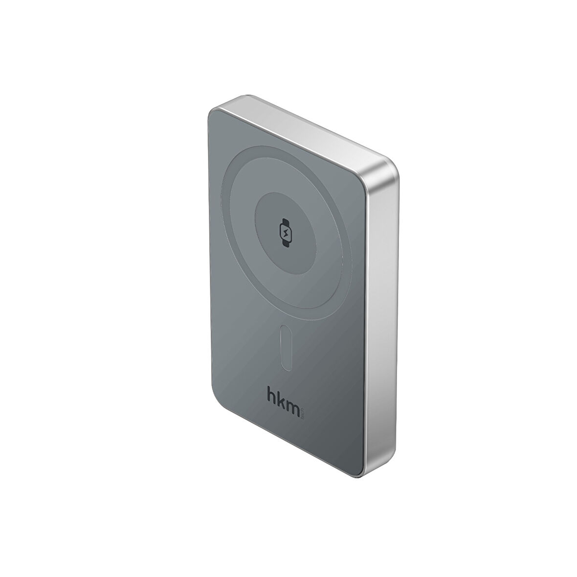 hkm tech MAG PRO Wireless 10.000 mAh 20W, MagSafe ve Saat Uyumlu Manyetik Kablosuz Powerbank, Gümüş Renk