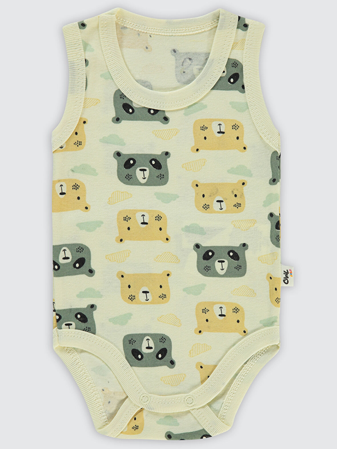 Civil Baby Erkek Bebek Çıtçıtlı Badi 1-36 Ay Taş Rengi