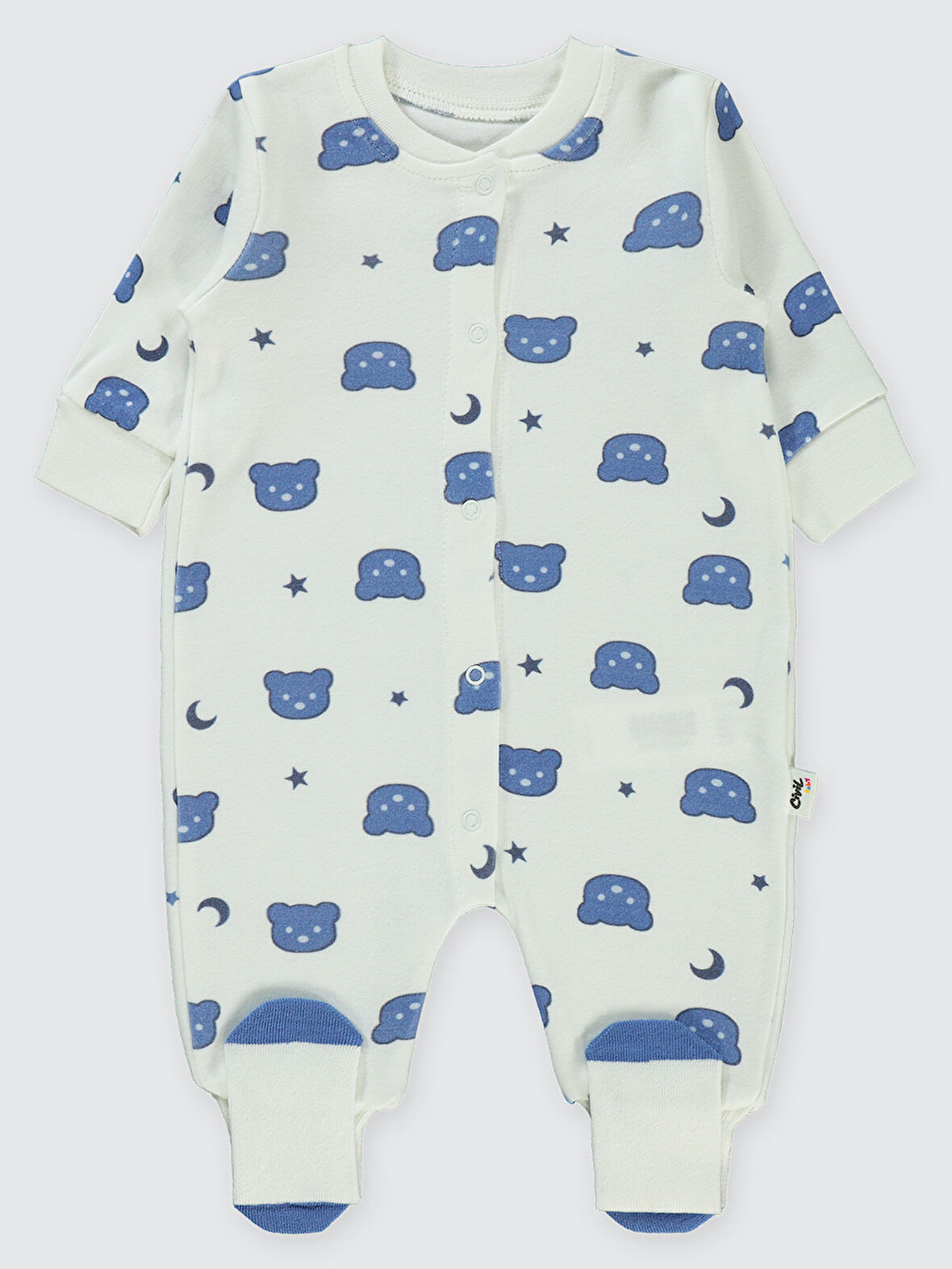 Civil Baby Erkek Bebek Patiksiz Tulum 1-6 Ay Ekru