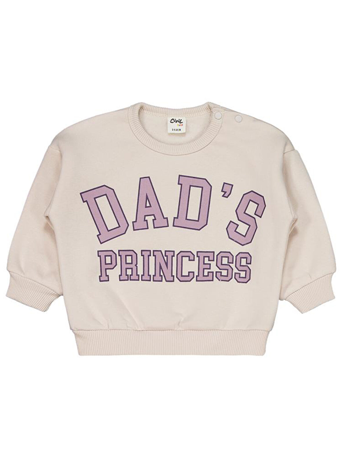 Civil Baby Dad's Princess Baskılı 6-18 Ay Takım - Bej 12-18 Ay