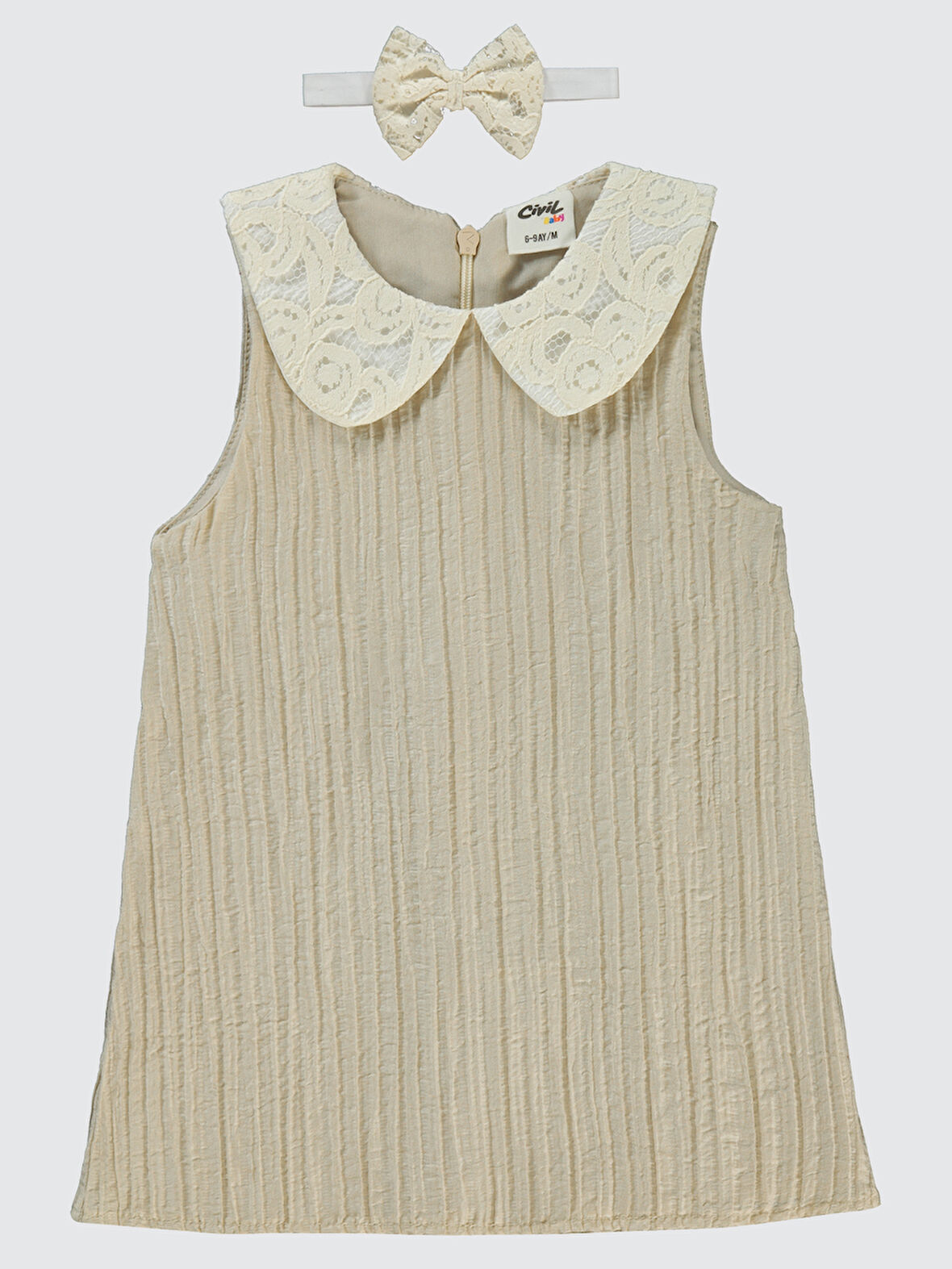 Civil Baby Kız Bebek Elbise 6-18 Ay Bej