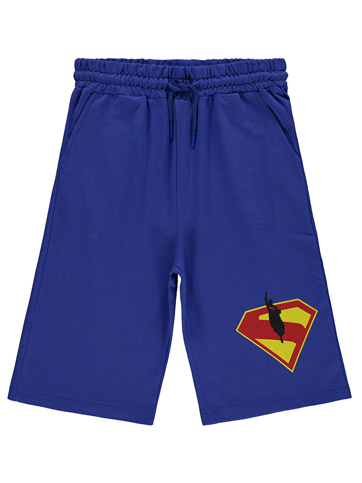 Süperman Erkek Çocuk Kapri 10-13 Yaş Saks Mavisi