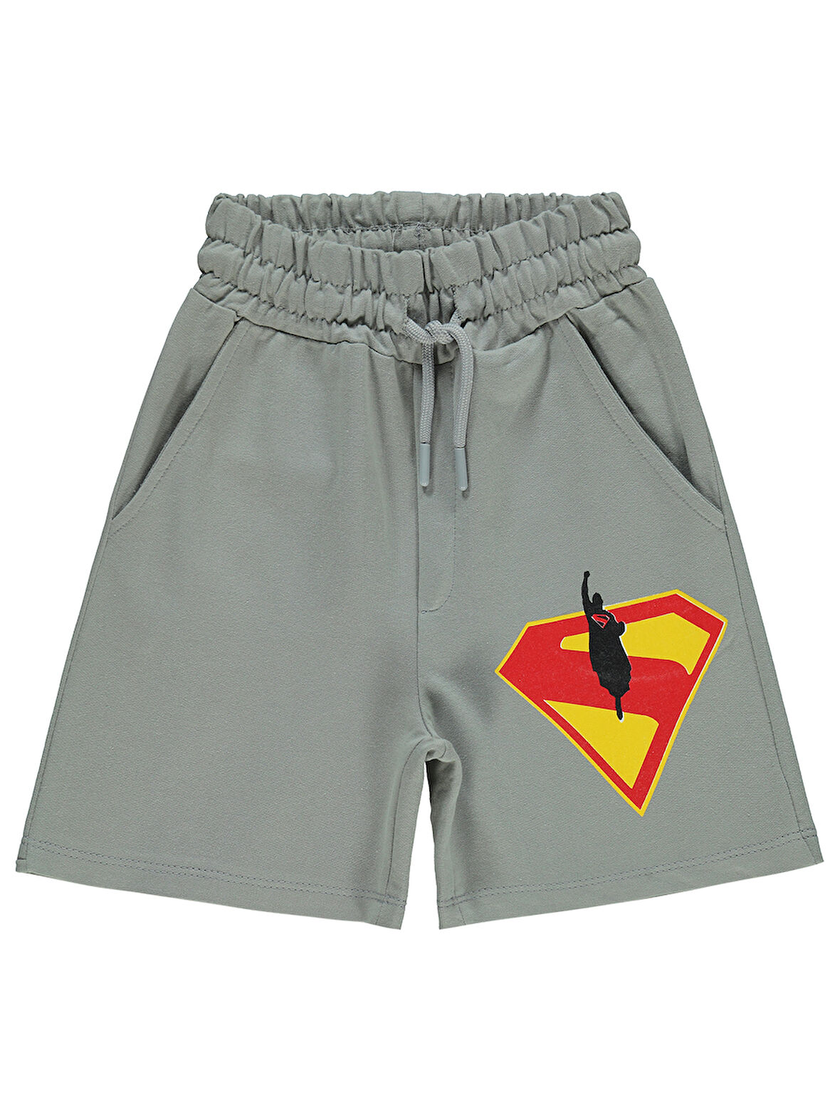 Süperman Erkek Çocuk Kapri 2-5 Yaş Gri