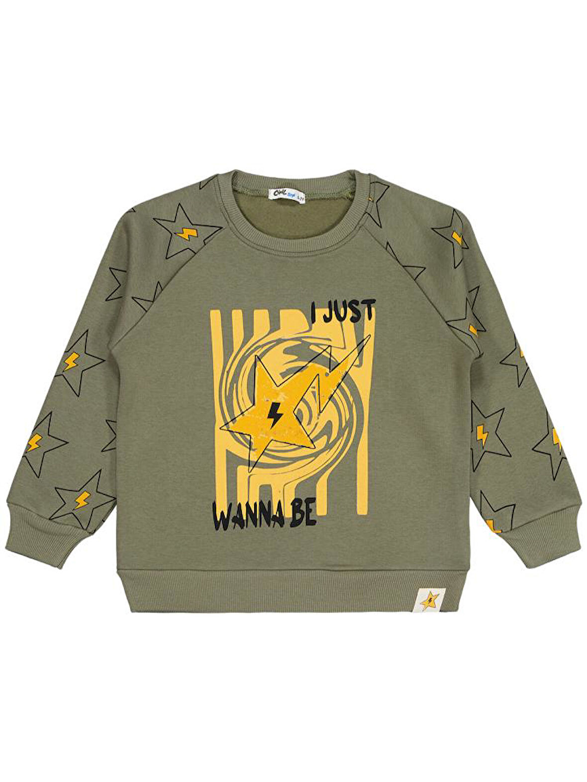 Civil Boys Wanna Be Yıldız Baskılı 6-9 Yaş Sweatshirt - Haki8-9 Yaş