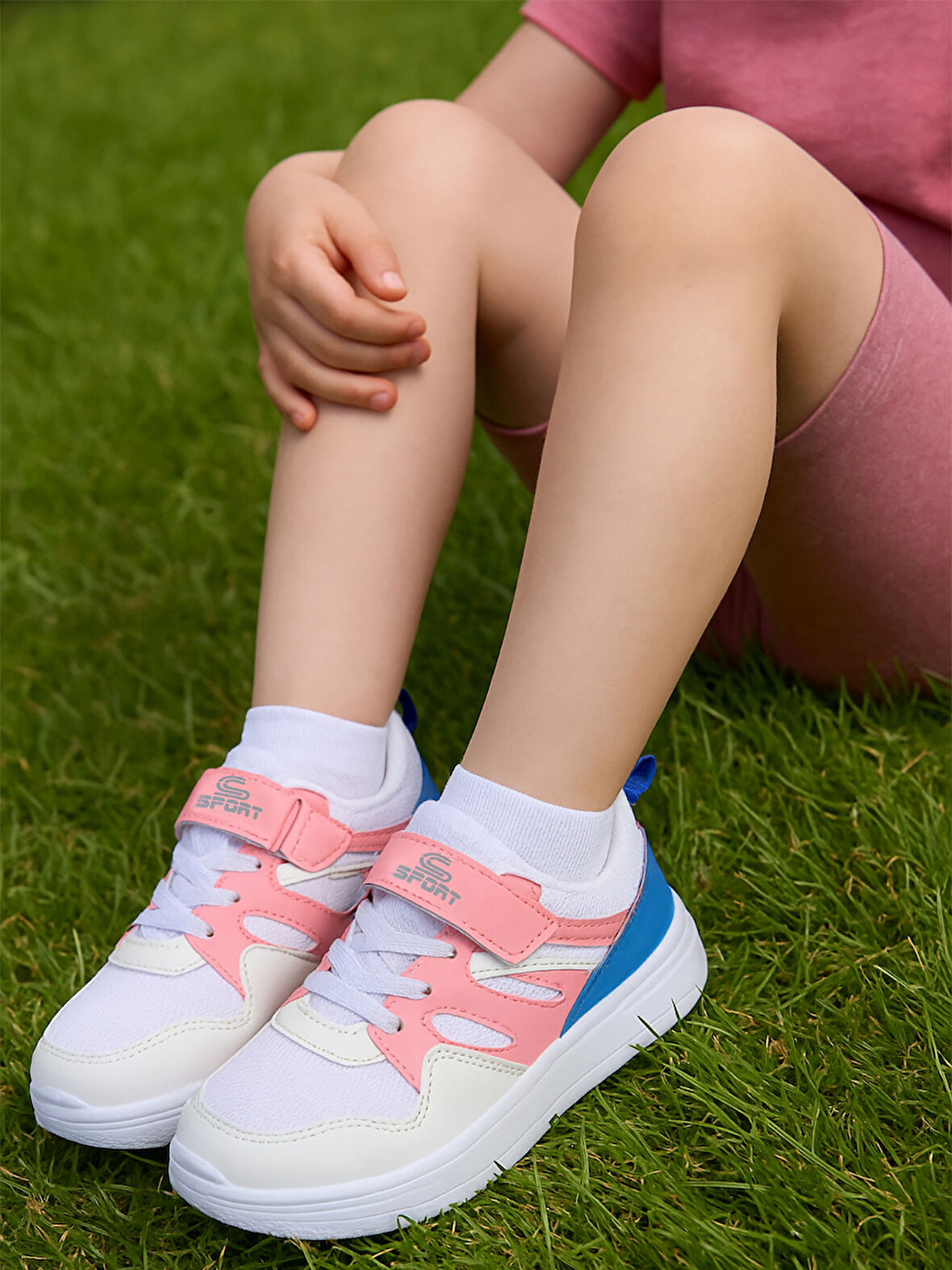 Civil Sport Kız Çocuk Spor Ayakkabı 26-30 Numara Beyaz-Pembe