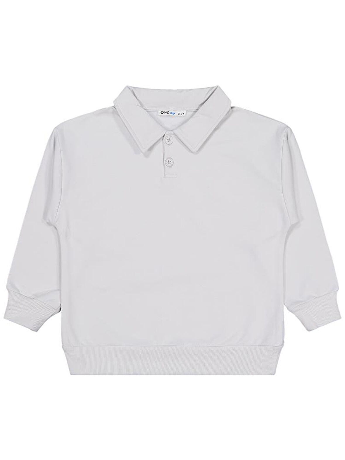 Civil Boys Pola Yaka 10-13 Yaş Sweatshirt - Gri 12-13 Yaş