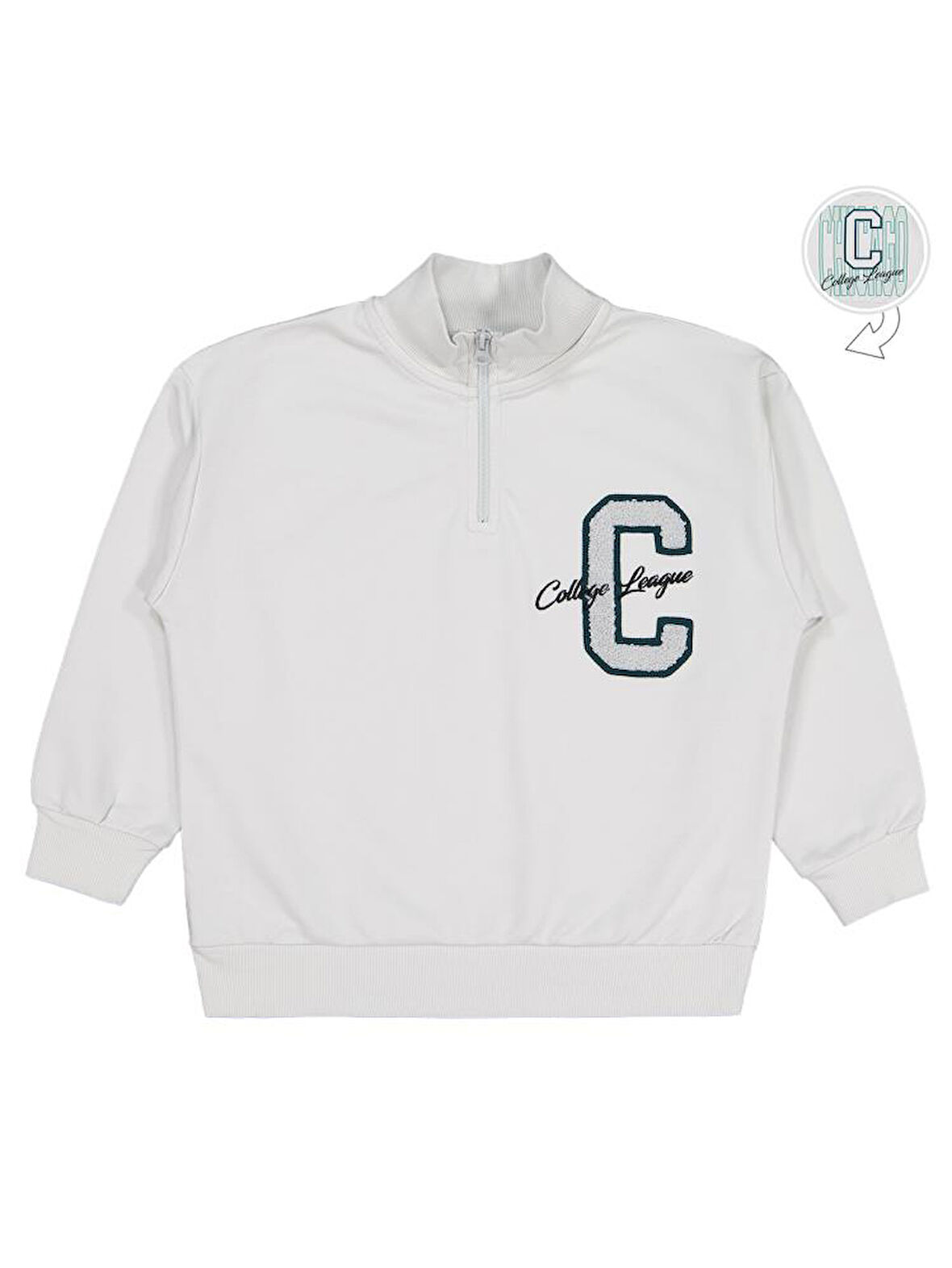 Civil Boys C Chıcago Baskılı-Nakışlı 10-13 Yaş Sweatshirt - Gri 11-12 Yaş