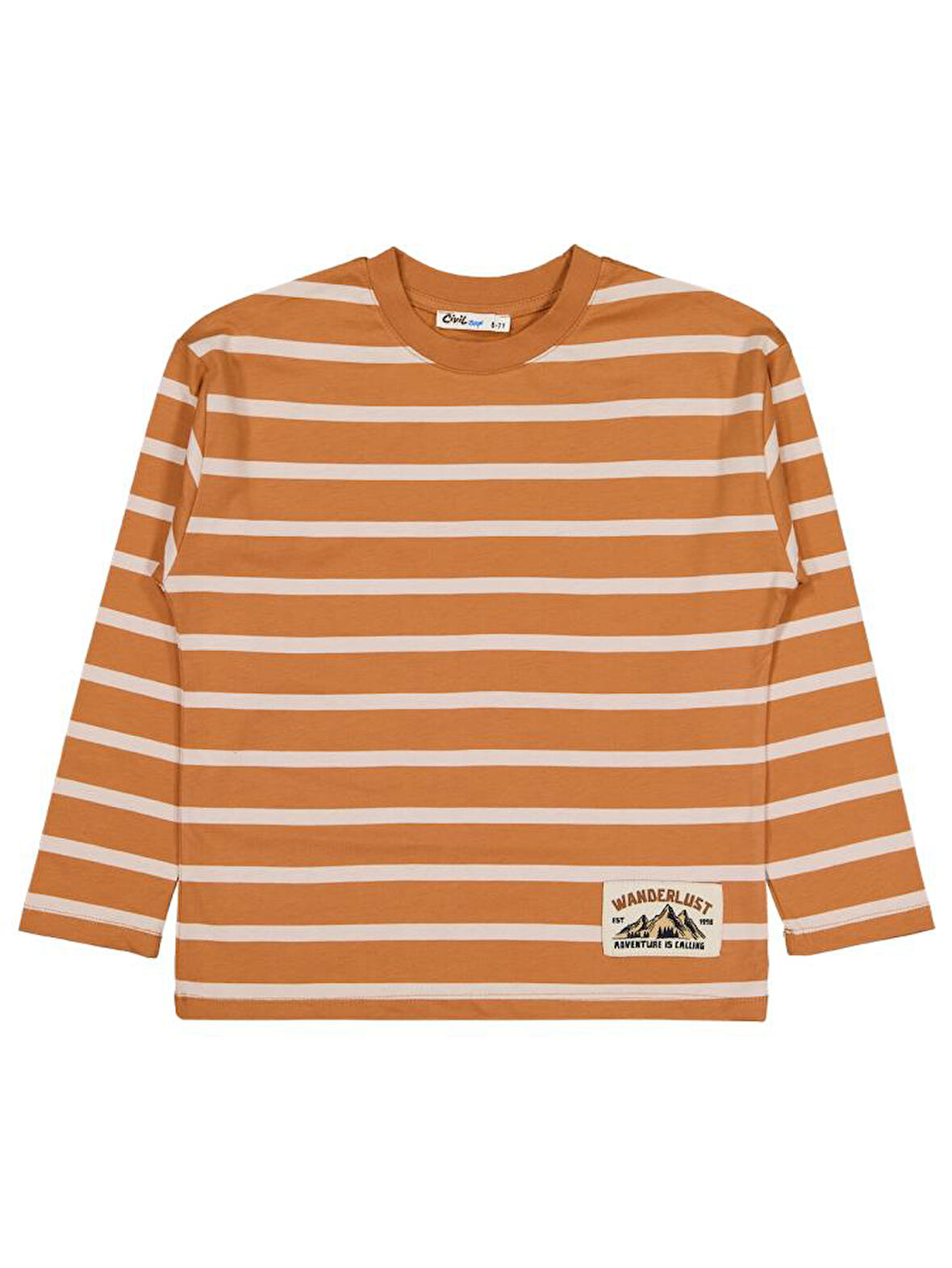 Civil Boys Wanderlust Armalı Çizgi Emp. 6-9 Yaş Sweatshirt - Turuncu 9-10 Yaş