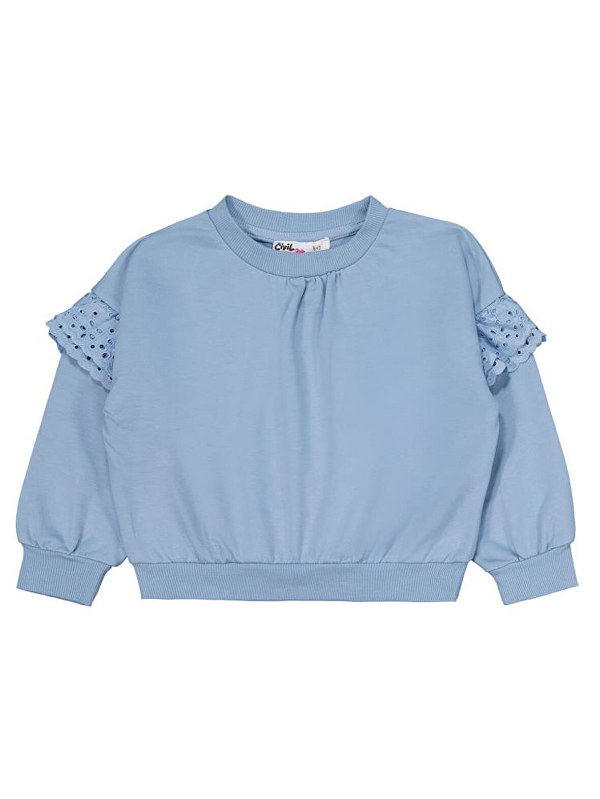 Civil Girls Kolu Fırfırlı 6-9 Yaş Eşofman Takımı - Mavi 9-10 Yaş