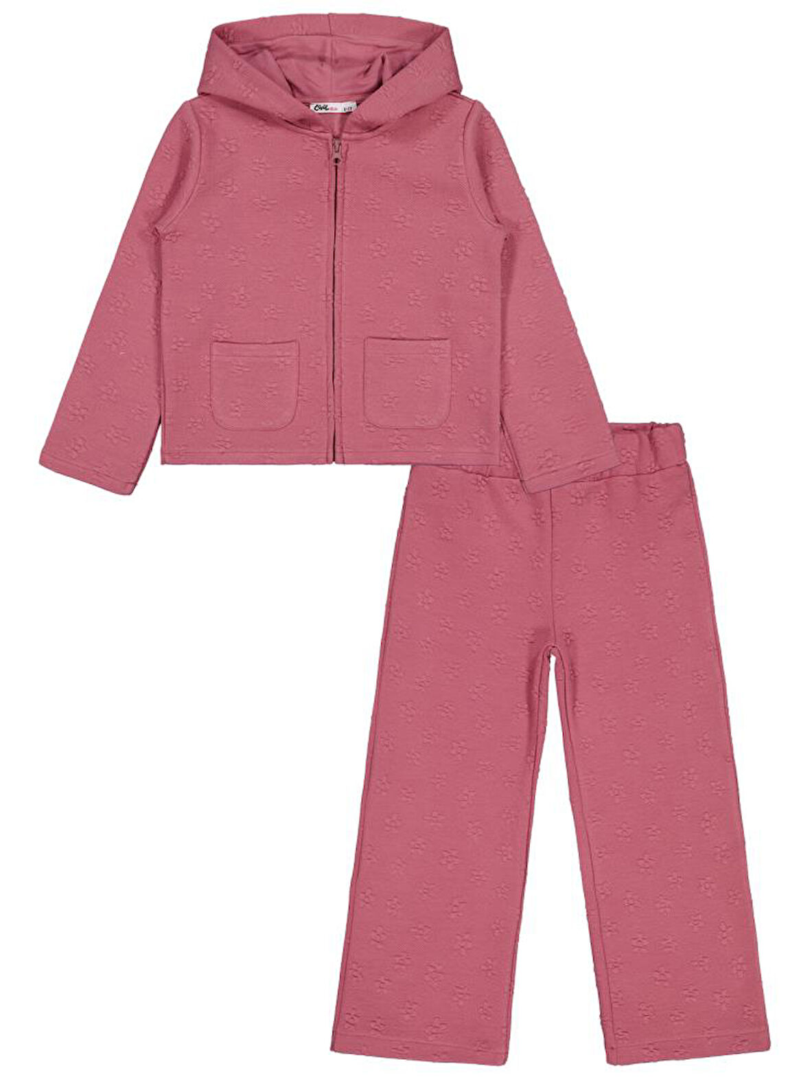 Civil Girls Çiçek Desenli 6-9 Yaş Eşofman Takımı - Pembe 9-10 Yaş