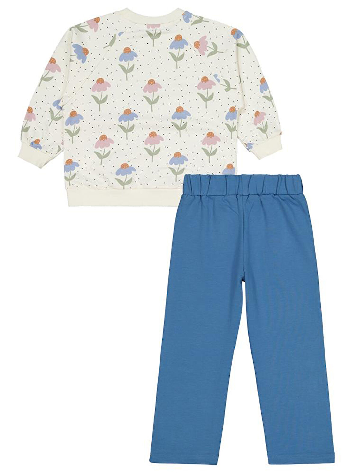 Civil Girls Puanlı Çiçek Desenli 2-5 Yaş Eşofman Takımı - Yeşil 3-4 Yaş