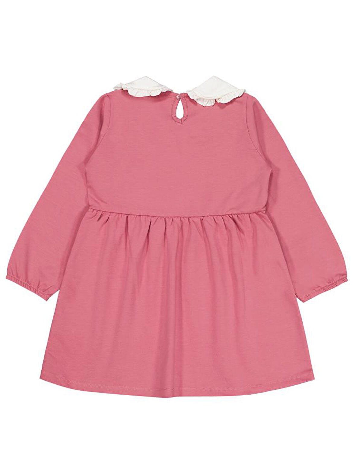 Civil Girls Yakası Nakışlı 6-9 Yaş Elbise - Pembe 6-7 Yaş