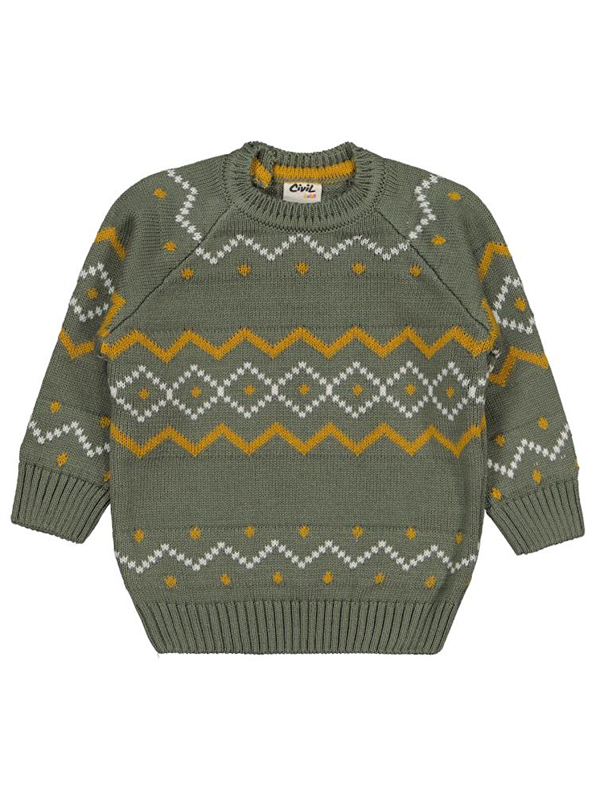 Civil Baby Nord Etnik Örğü 6-18 Ay Kazak - Haki 6-9 Ay