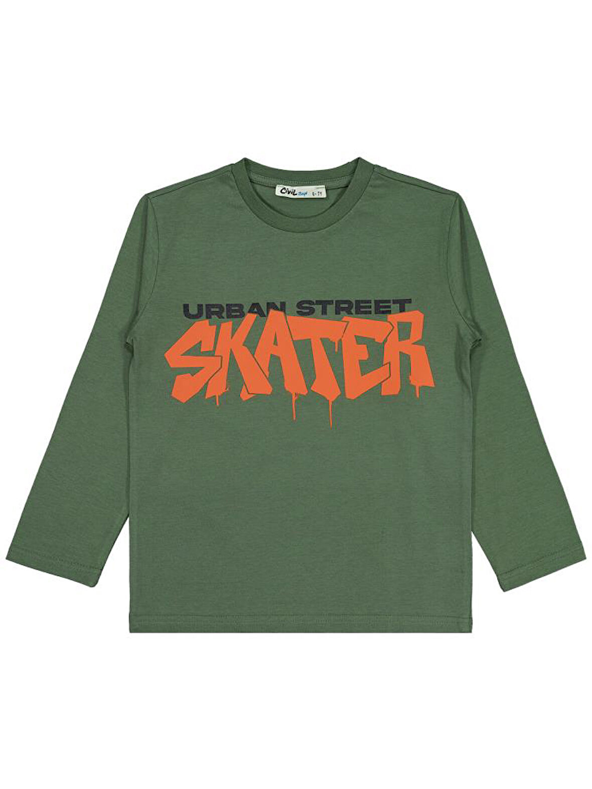 Civil Boys Skater Baskılı 6-9 Yaş Sweatshirt - Haki 9-10 Yaş