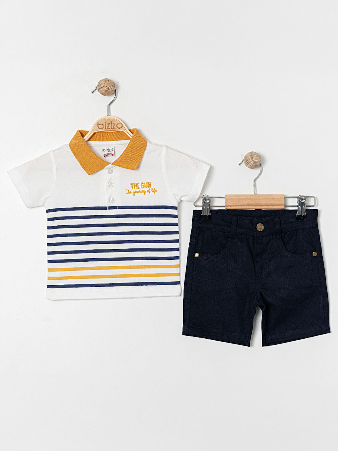 Bizizo Erkek Bebek Şortlu Takım 9-24 Ay Hardal