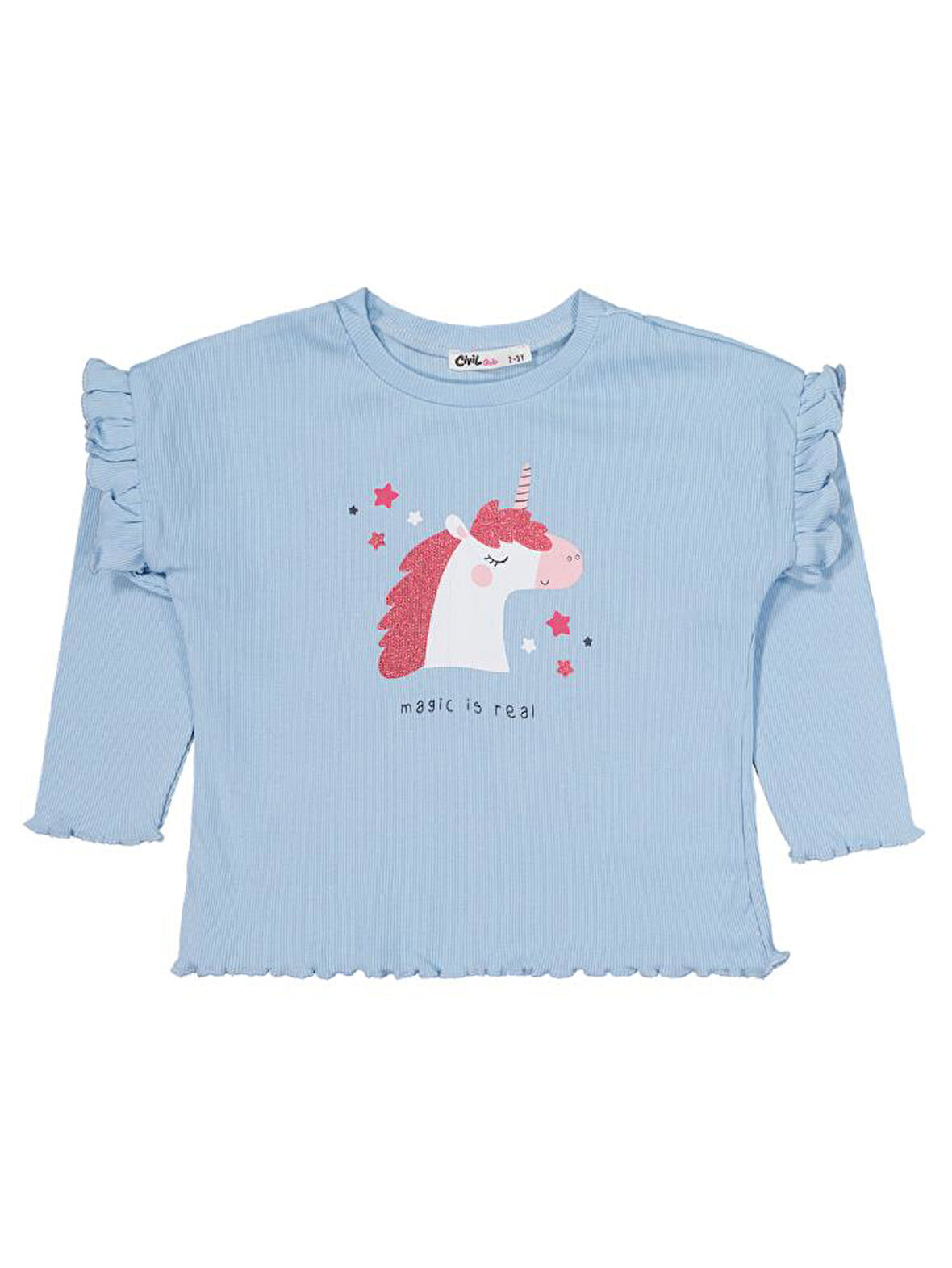 Civil Girls Unicorn Baskılı 2-5 Yaş Takım - Mavi 2-3 Yaş