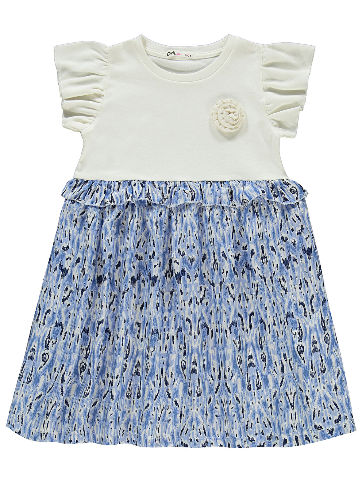 Civil Girls Kız Çocuk Elbise 6-9 Yaş Ekru