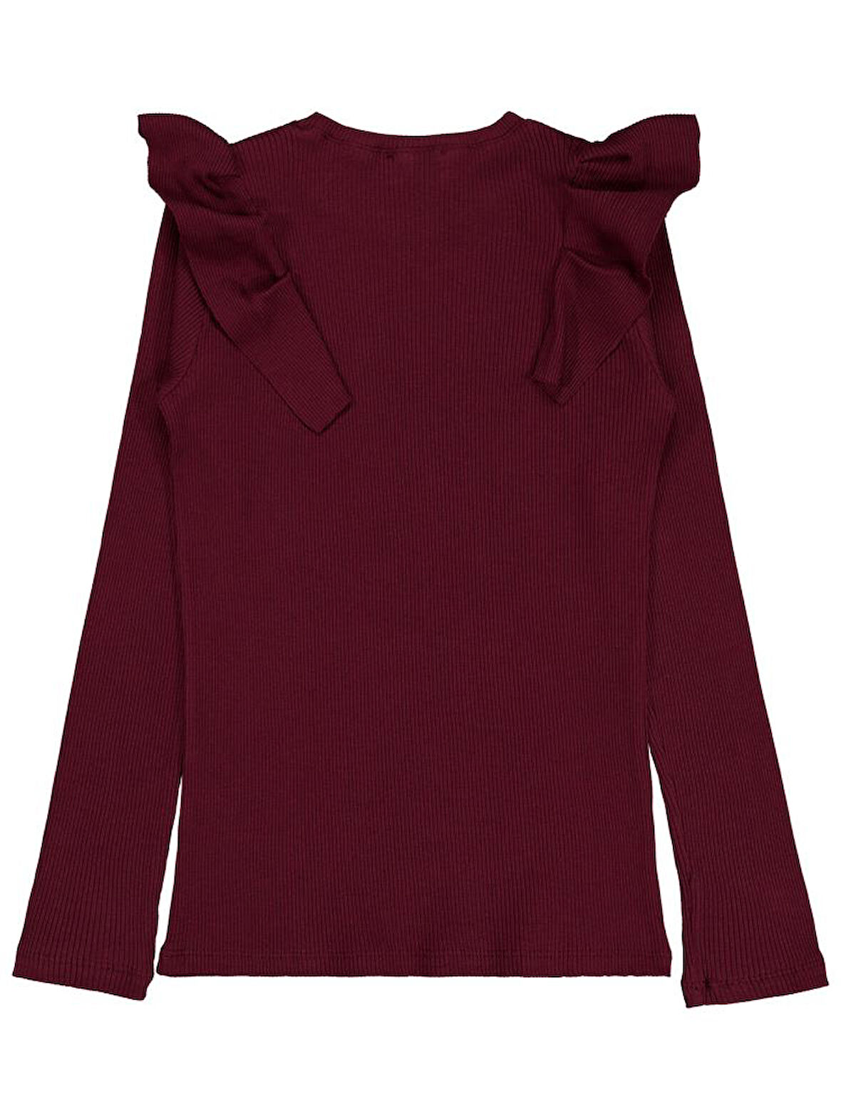 Civil Girls Omuz Fırfırlı 10-13 Yaş Sweatshirt - Bordo 13-14 Yaş