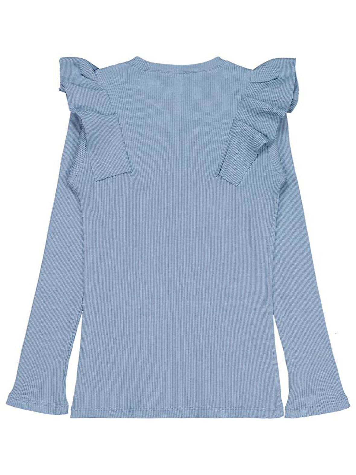 Civil Girls Omuz Fırfırlı 10-13 Yaş Sweatshirt - Mavi 13-14 Yaş