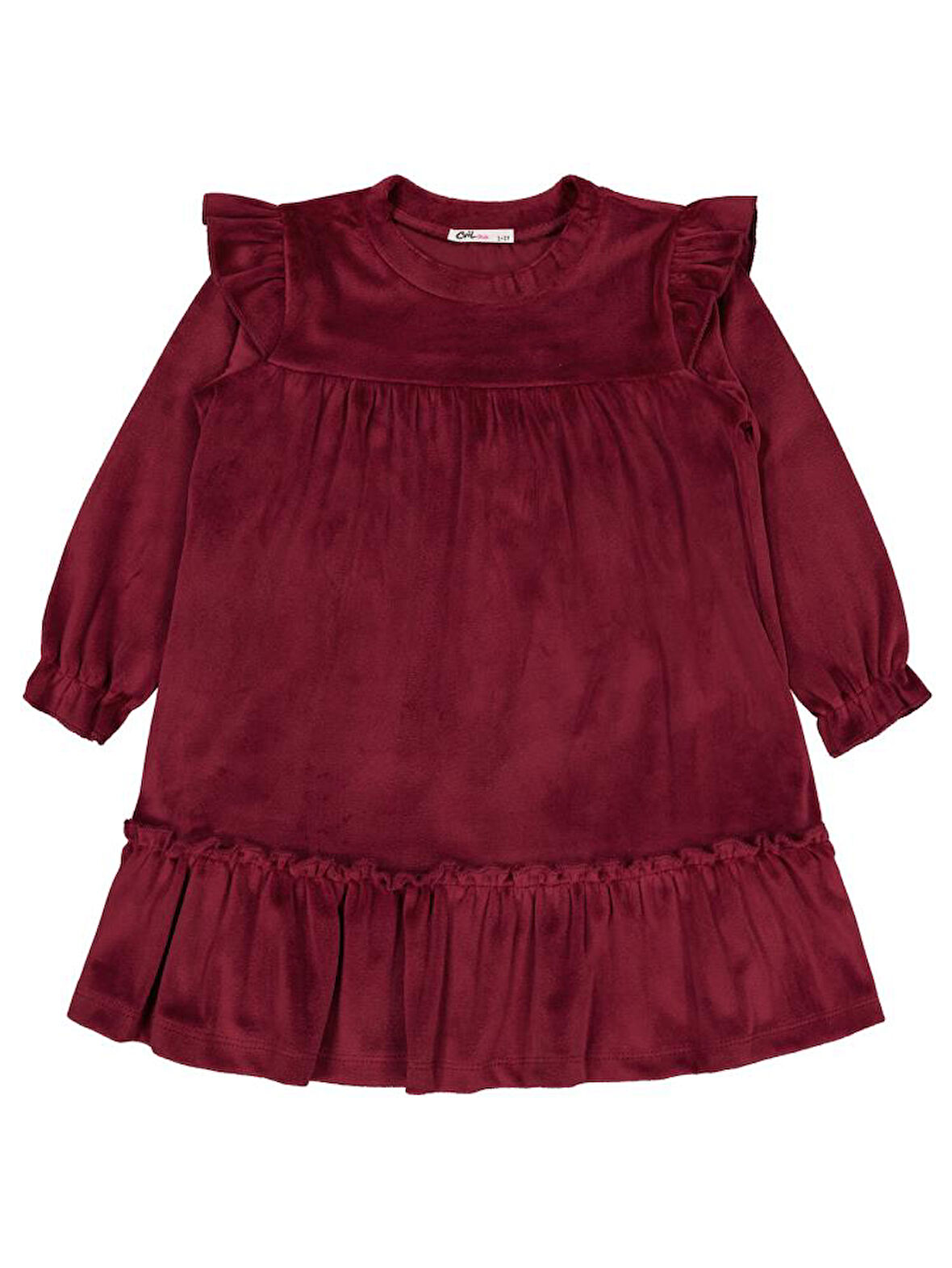 Civil Girls 2-5 Yaş Elbise - Bordo 4-5 Yaş