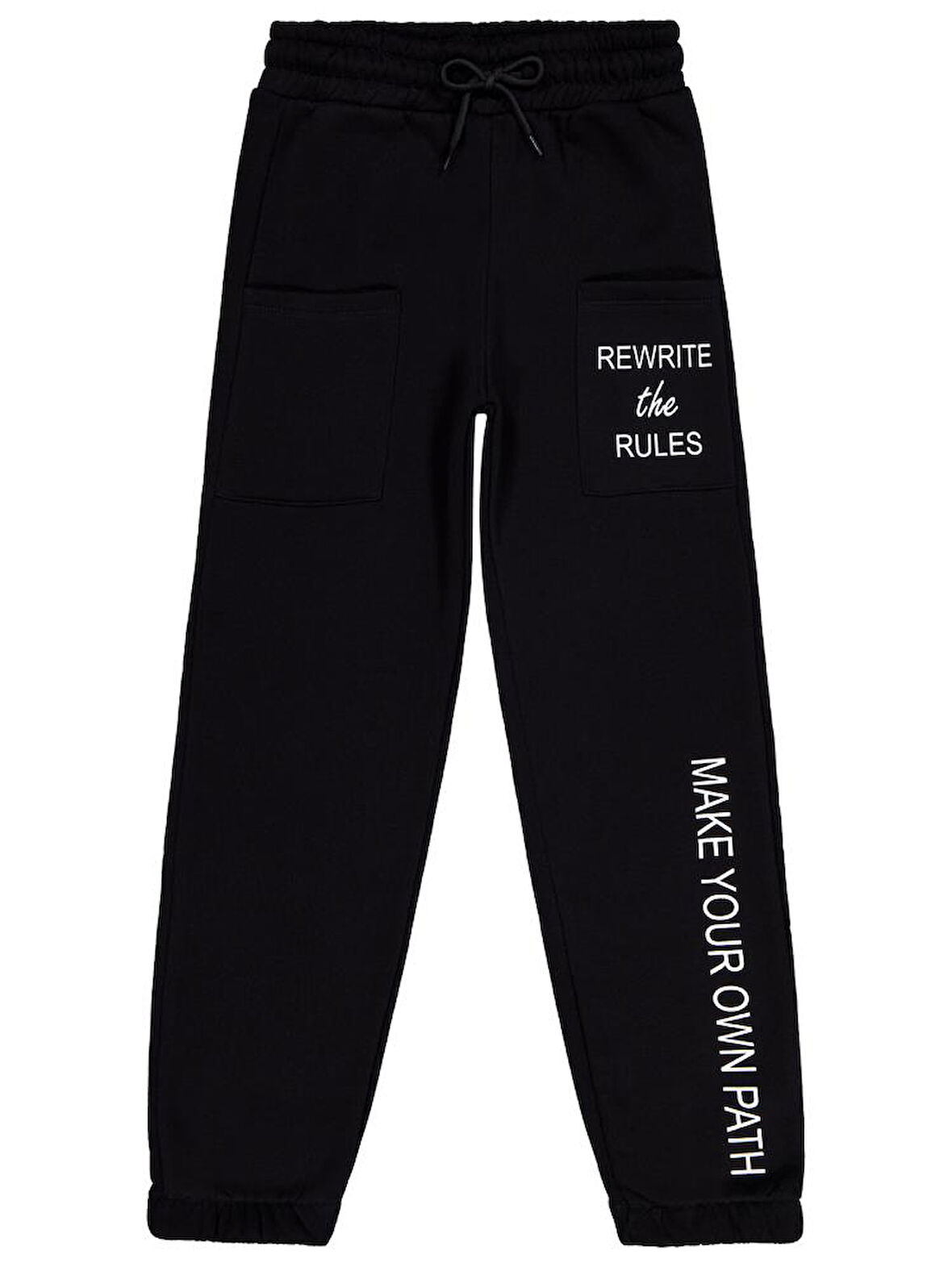 Civil Girls Cepli Yazı Baskılı 10-13 Yaş Eşofman Altı - Siyah 13-14 Yaş