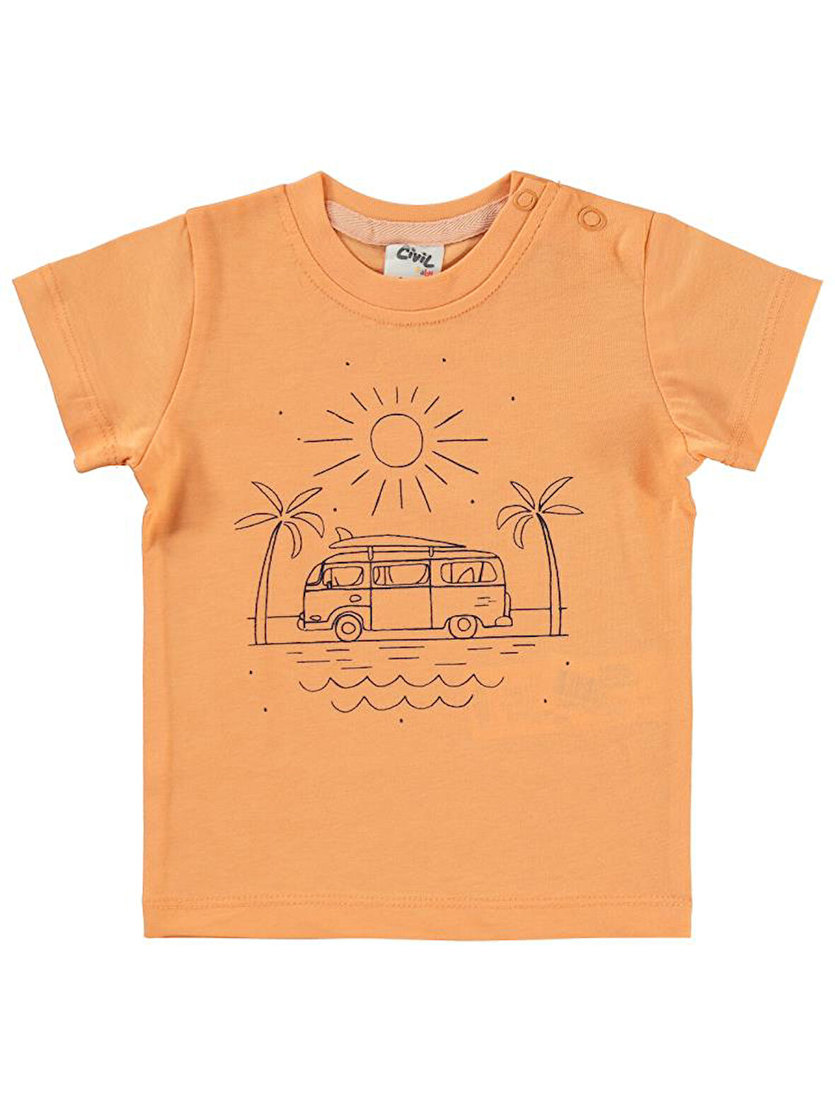 Civil Baby Karavan Baskılı 6-18 Ay Takım - Turuncu6-9 Ay