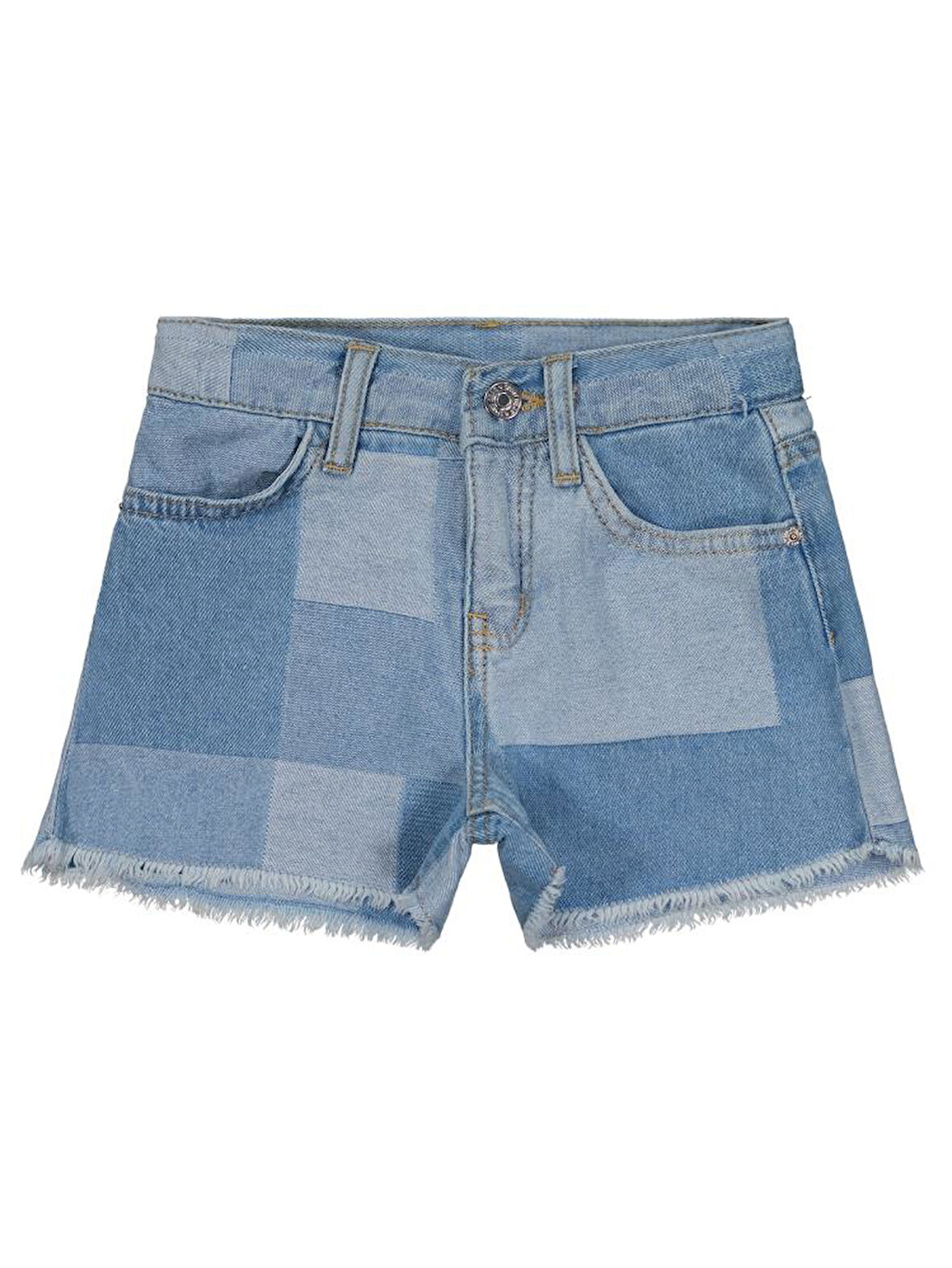 Civil Girls Ekose Desenli 2-5 Yaş Şort - Mavi 4-5 Yaş