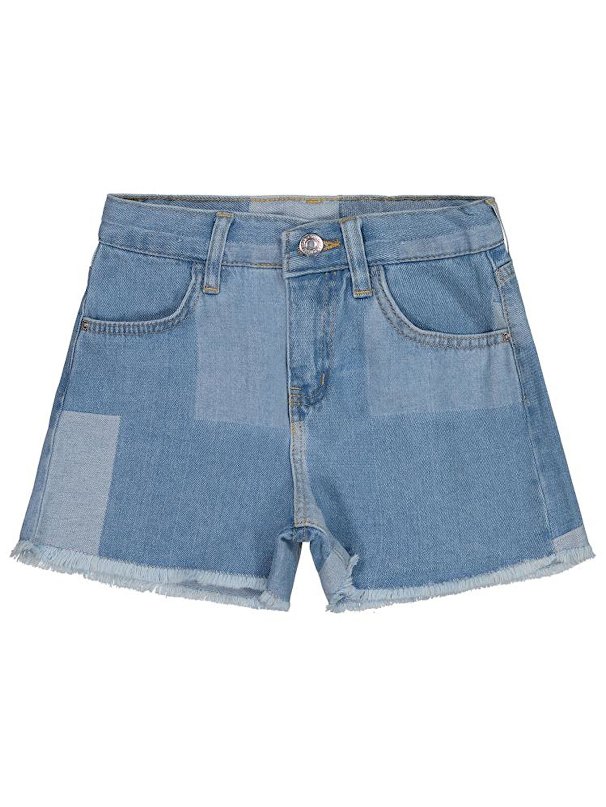 Civil Girls Ekose Desenli 6-9 Yaş Şort - Mavi 7-8 Yaş