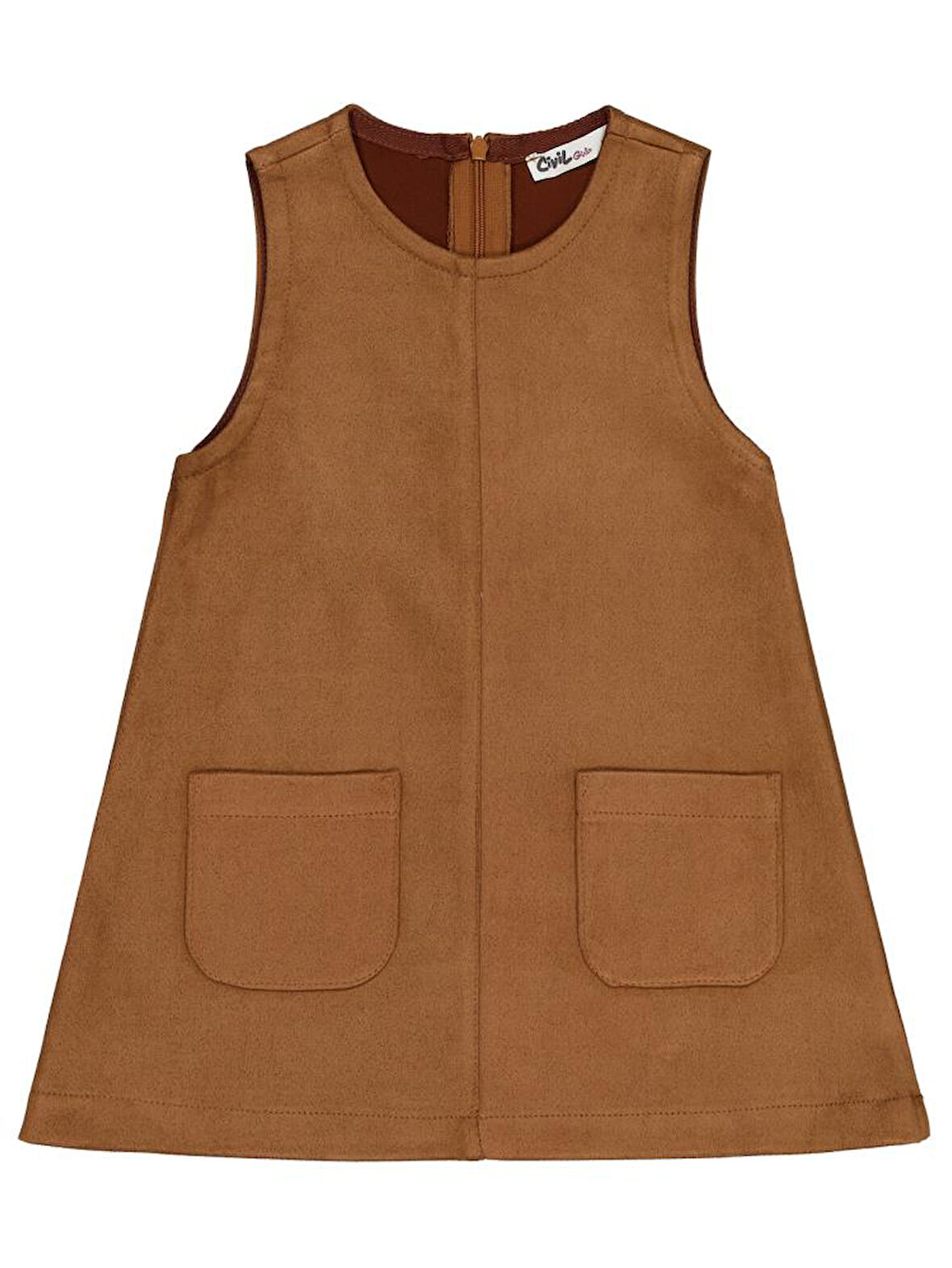 Civil Girls 2-5 Yaş Elbise - Kahverengi 4-5 Yaş
