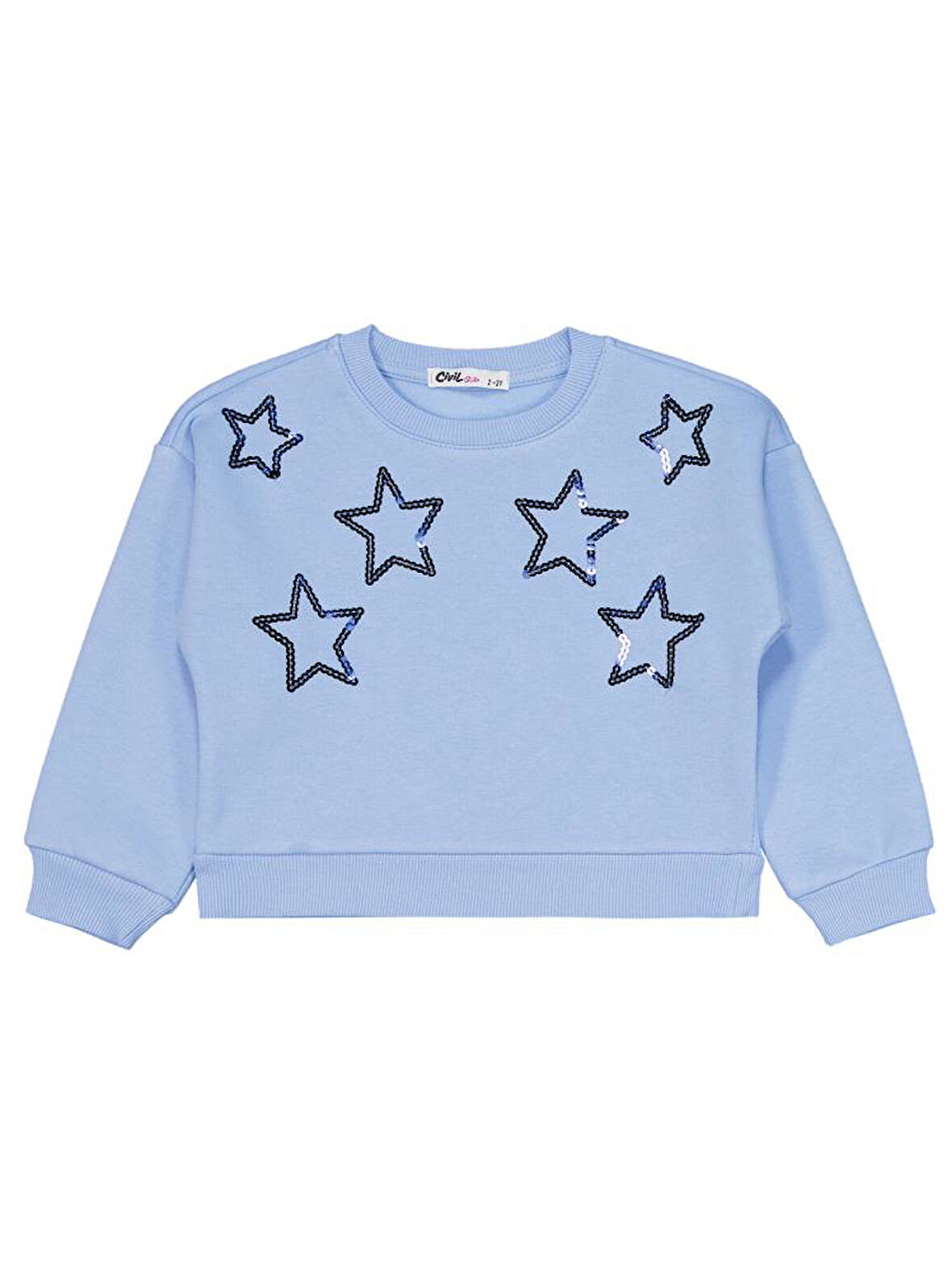 Civil Girls Yıldız Pul Nakışlı 2-5 Yaş Eşofman Takımı - Mavi 3-4 Yaş