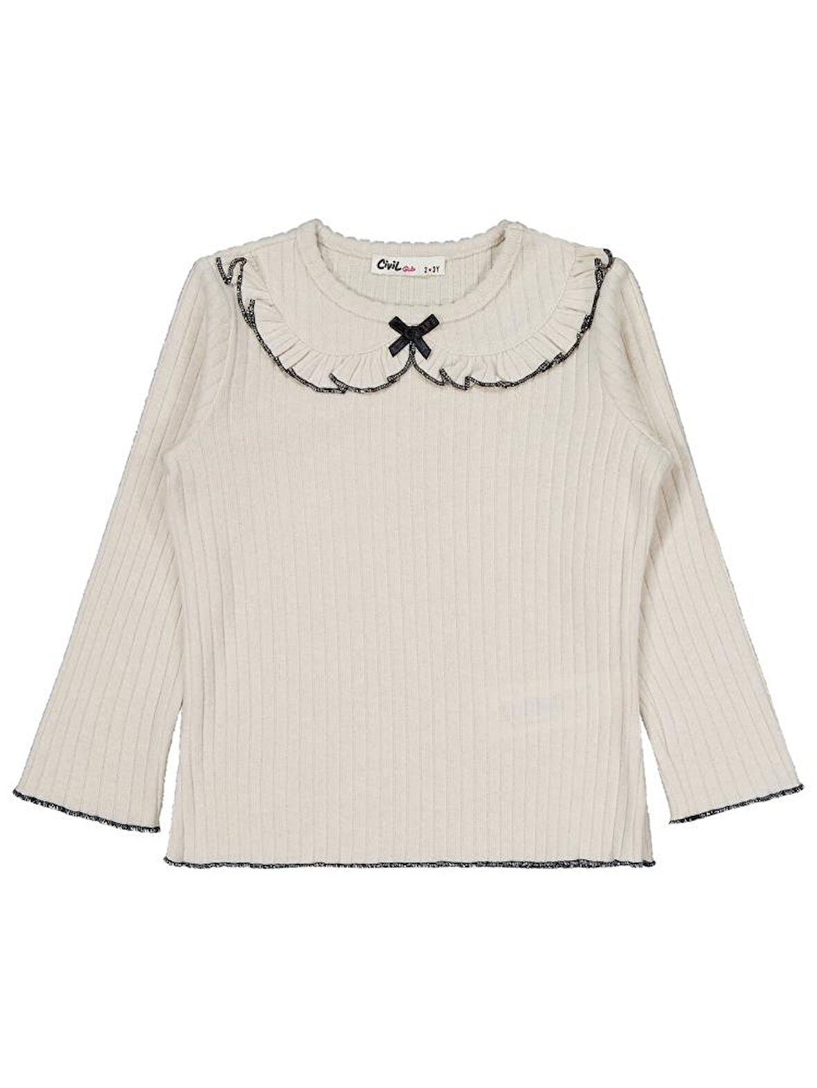 Civil Girls Fırfır Yakalı 2-5 Yaş Takım - Bej 2-3 Yaş
