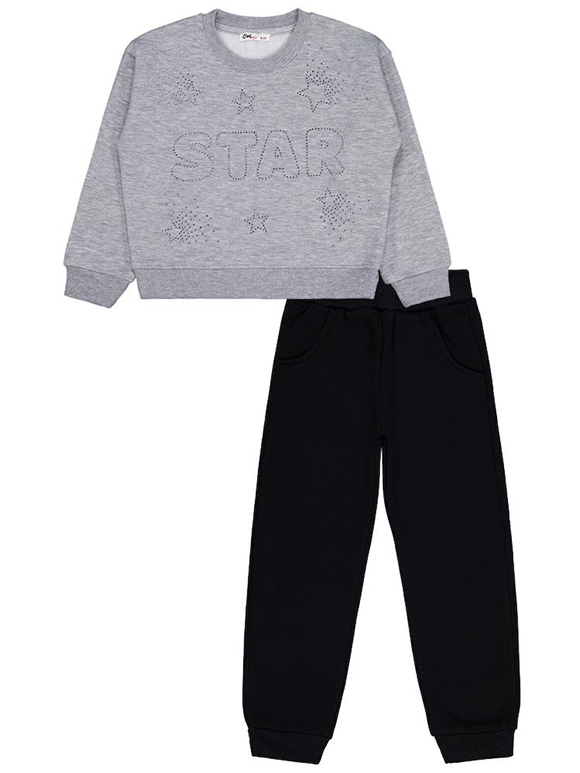 Civil Girls Star Baskılı 6-9 Yaş Eşofman Takımı - Gri 7-8 Yaş
