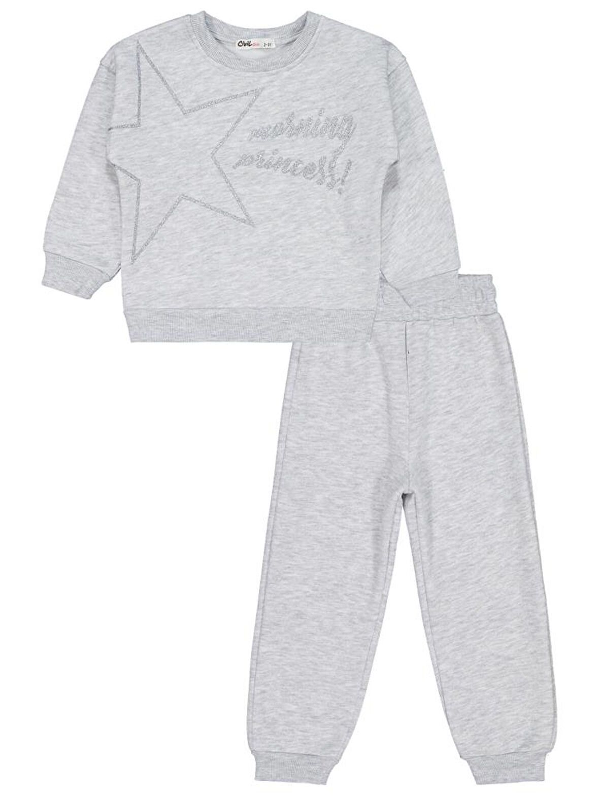 Civil Girls Yıldız Baskılı 2-5 Yaş Eşofman Takımı - Gri2-3 Yaş
