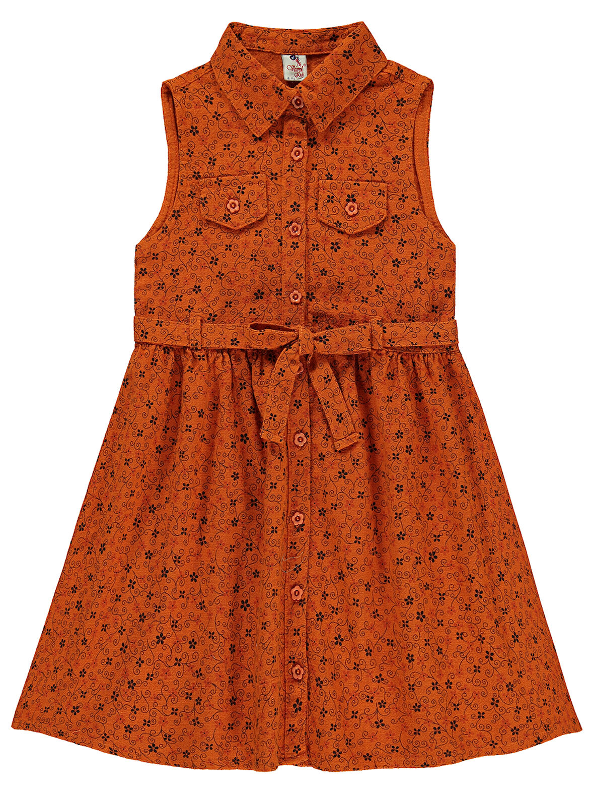 Varol Kız Çocuk Elbise 6-9 Yaş Turuncu