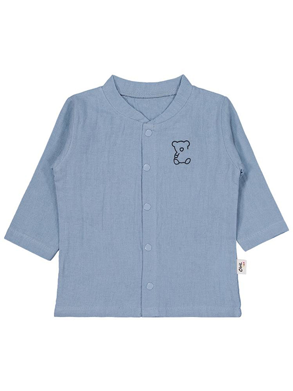 Civil Baby Ayıcık Baskılı 1-9 Ay Pijama Takımı - Mavi 1-3 Ay