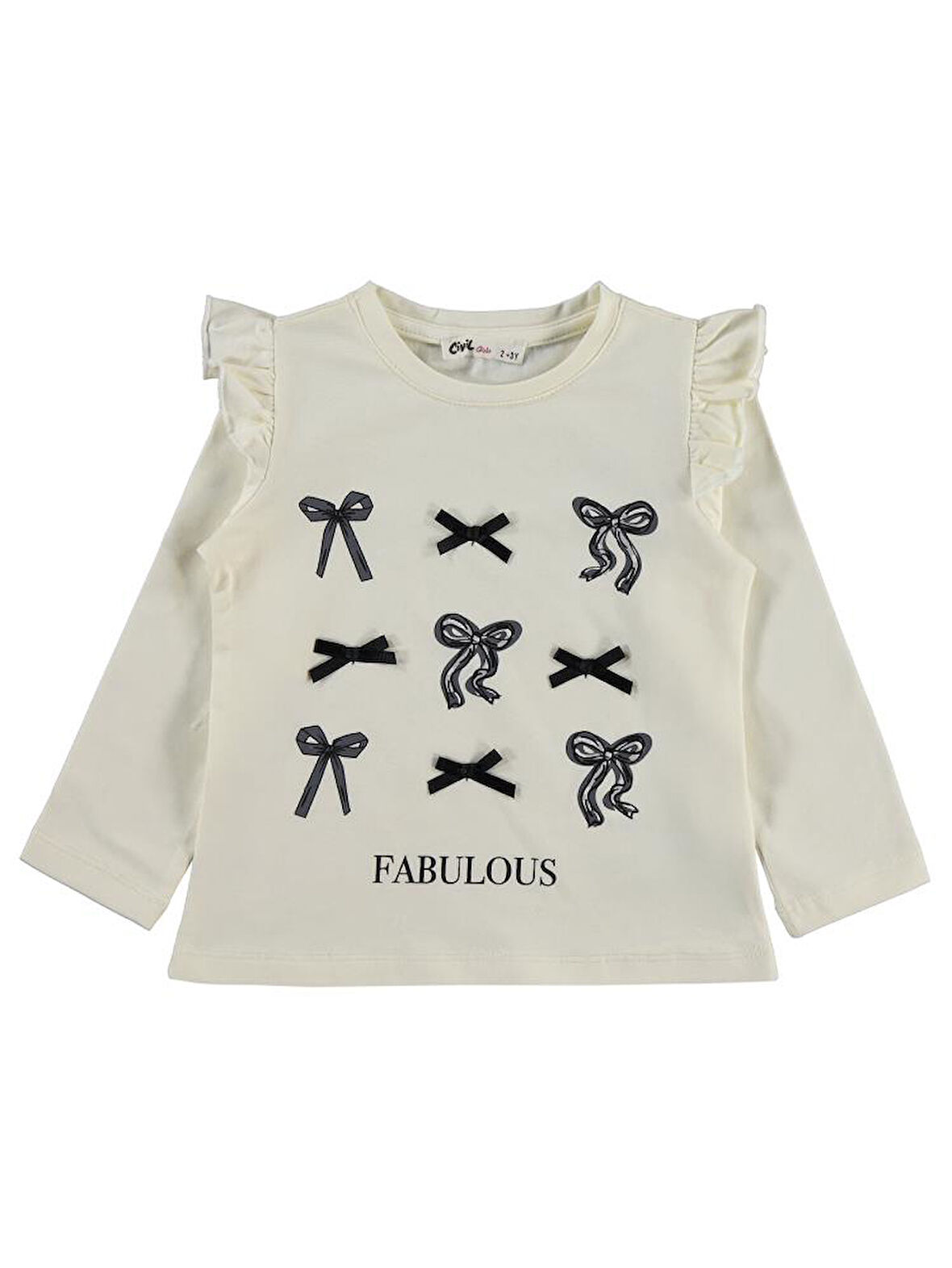 Civil Girls FABULOUS BASKILI 2-5 Yaş Sweatshirt - Ekru4-5 Yaş
