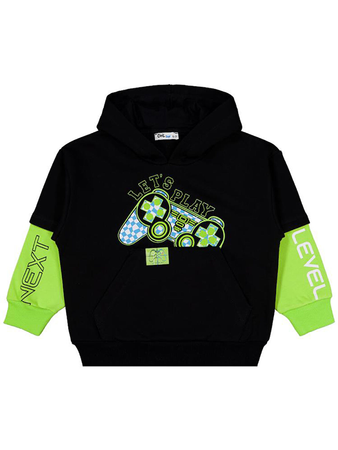 Civil Boys Lets Play Konsol Baskılı 6-9 Yaş Sweatshirt - Siyah 9-10 Yaş