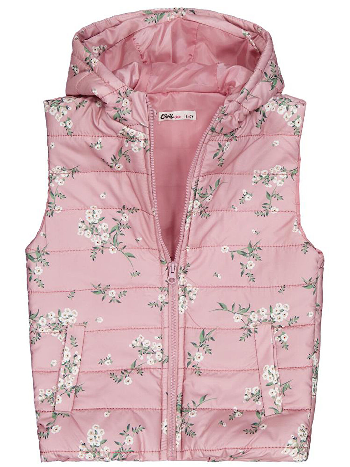 Civil Girls Çıtır Çiçek 6-9 Yaş Yelek - Pembe 6-7 Yaş