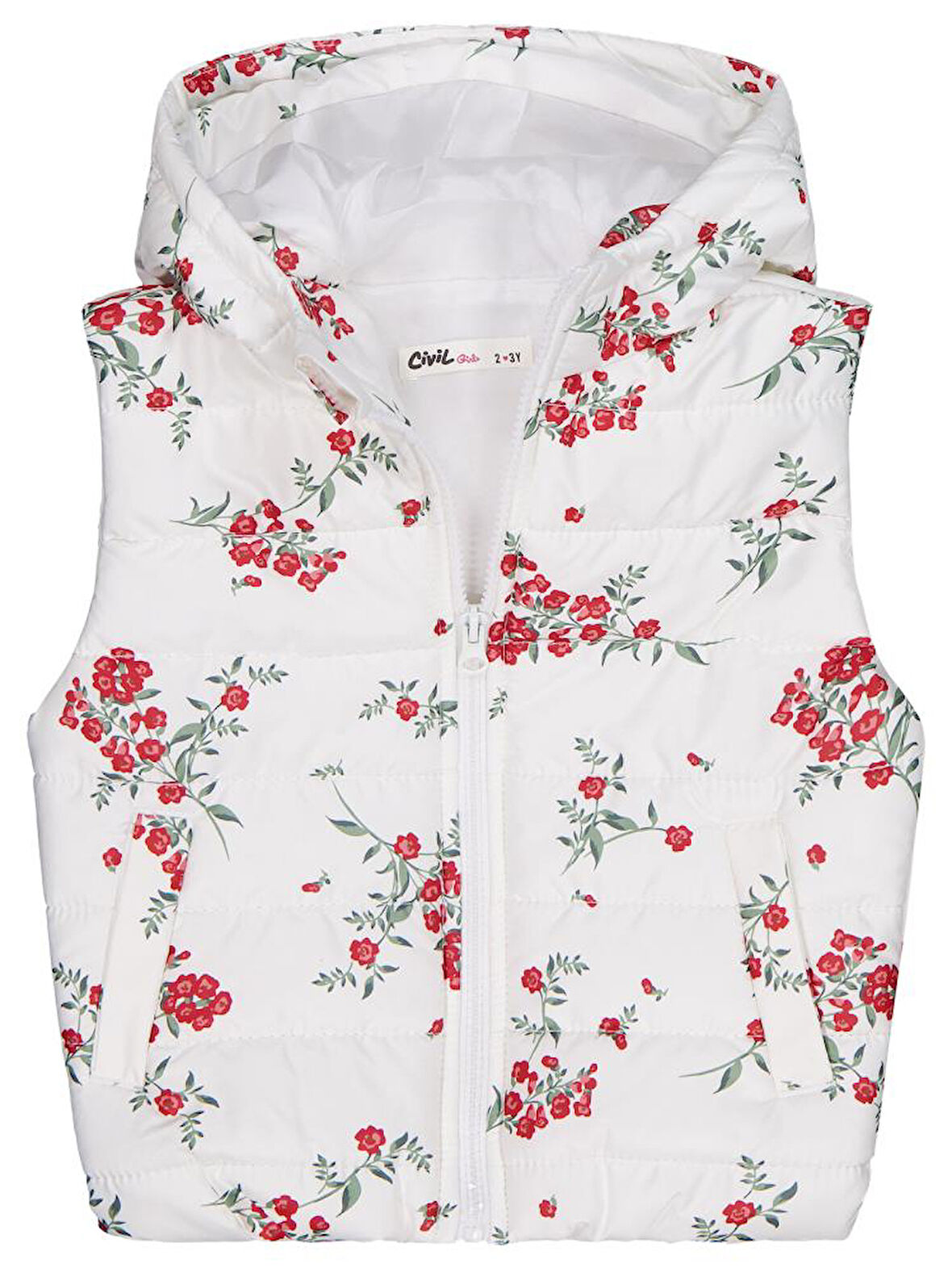 Civil Girls Çıtır Çiçek 2-5 Yaş Yelek - Ekru3-4 Yaş