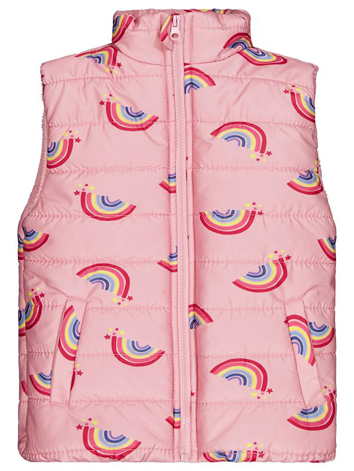 Civil Girls Rainbow Baskılı 6-9 Yaş Yelek - Pembe 8-9 Yaş