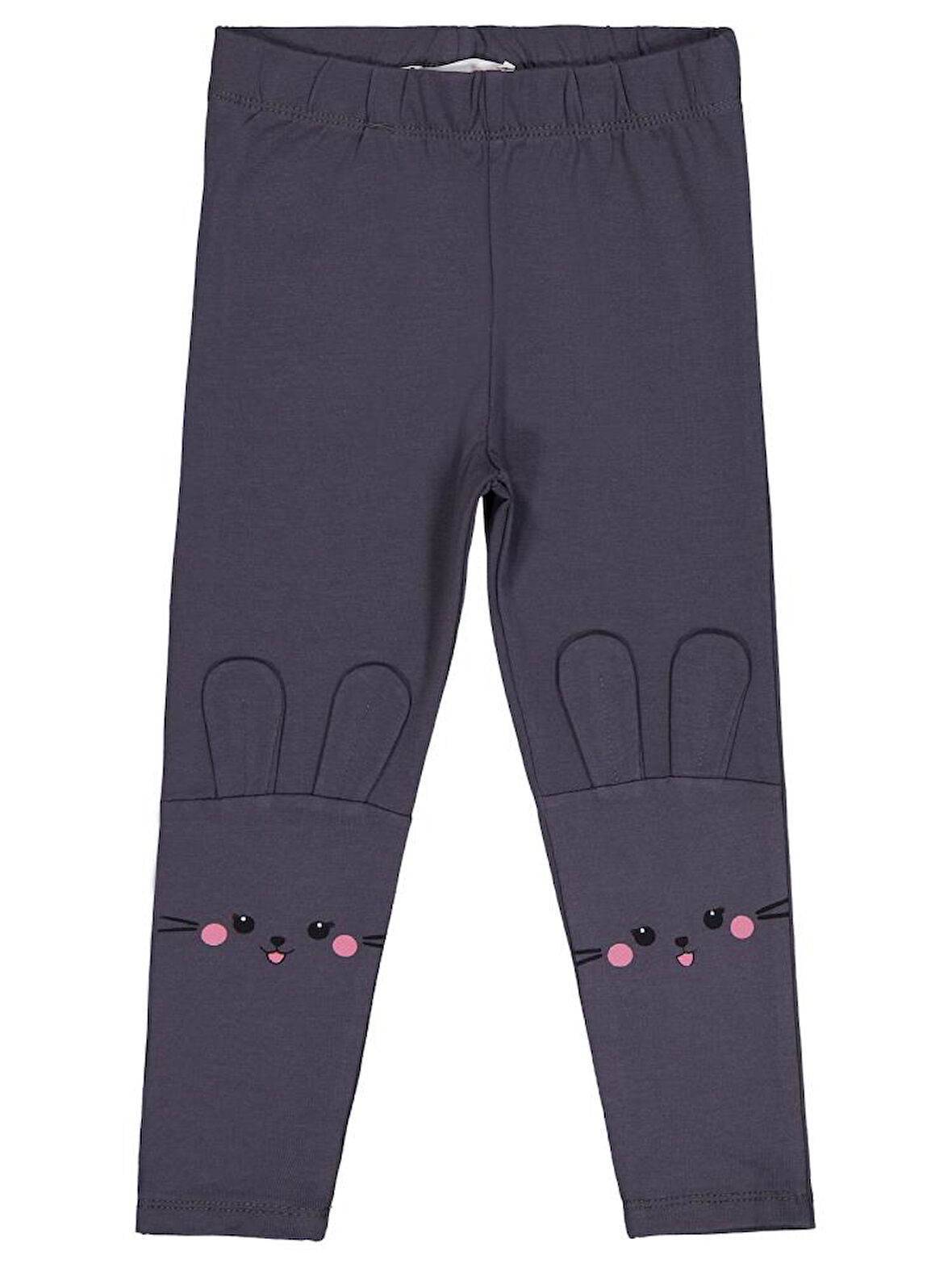 Civil Girls Tavşan Nakışlı 2-5 Yaş Tayt - Gri 4-5 Yaş