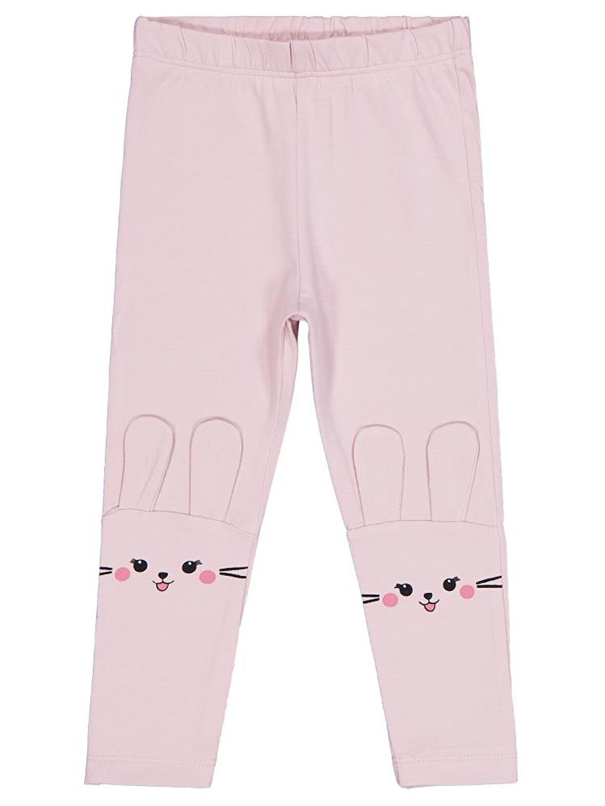 Civil Girls Tavşan Nakışlı 2-5 Yaş Tayt - Pembe 3-4 Yaş