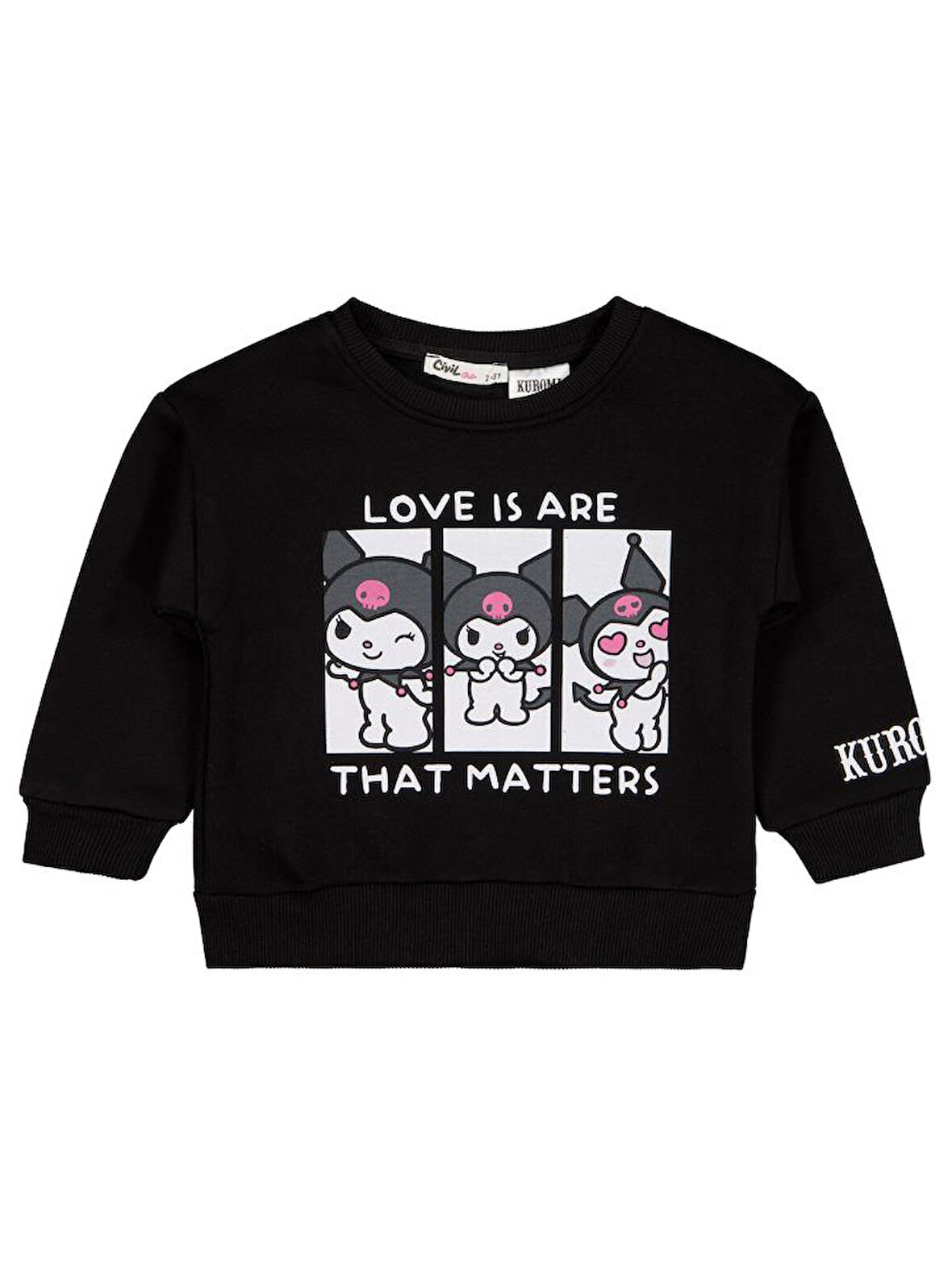 Kuromi 2-5 Yaş Sweatshirt - Siyah 2-3 Yaş