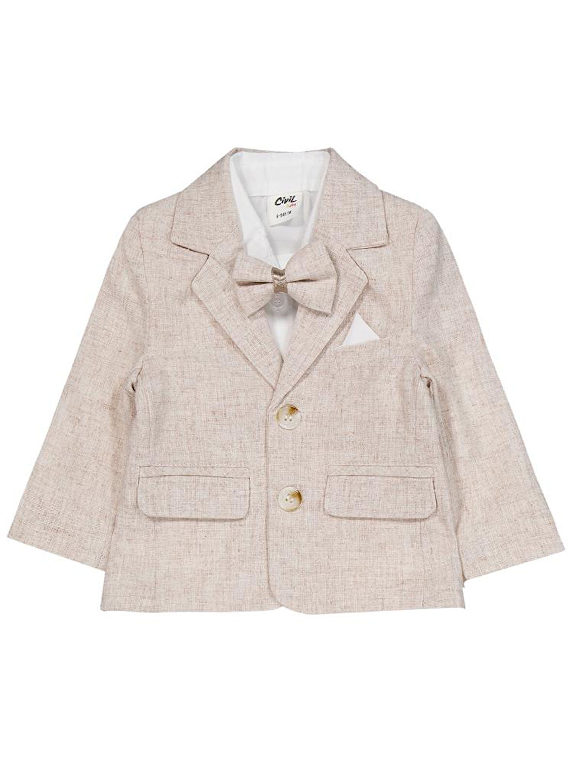 Civil Baby Takım Elbise Görünümlü 6-18 Ay Takım - Bej 18-24 Ay