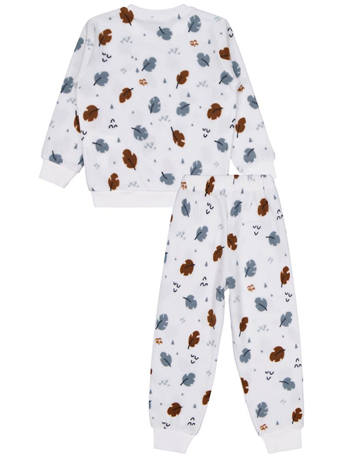 Civil Girls Yaprak Desen 2-5 Yaş Pijama Takımı - Ekru 4-5 Yaş