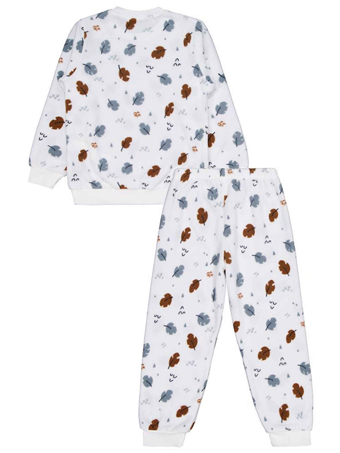 Civil Girls Yaprak Desenli 10-13 Yaş Pijama Takımı - Ekru 11-12 Yaş